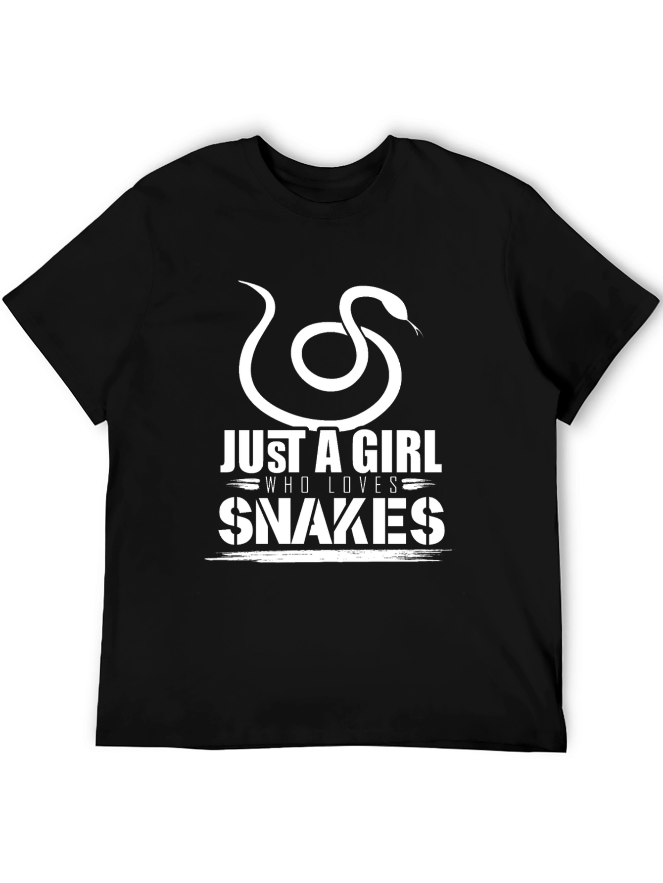 Just A Girl Who Loves Snakes Black Graphic Tee
