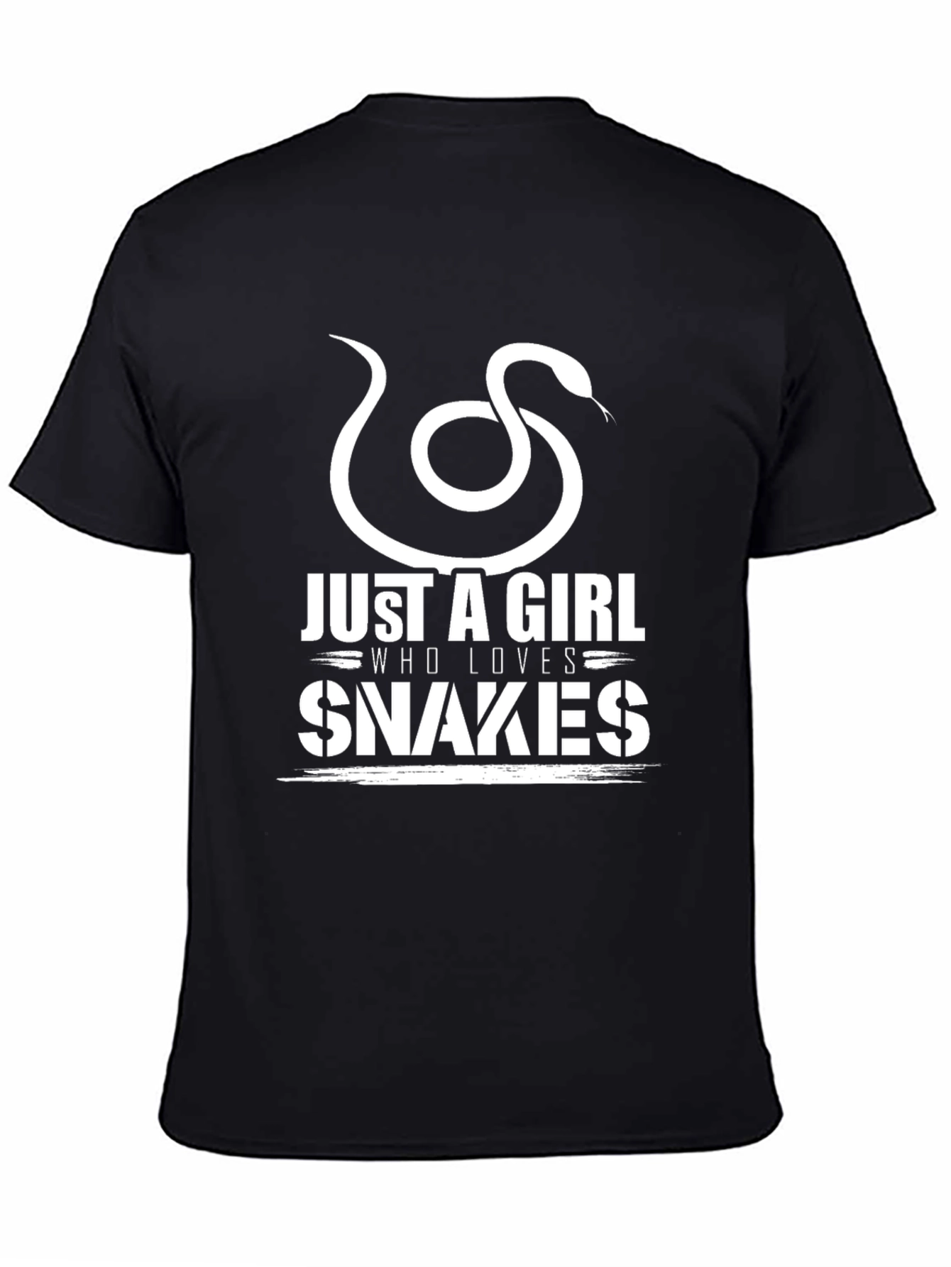 Just A Girl Who Loves Snakes Black Graphic Tee
