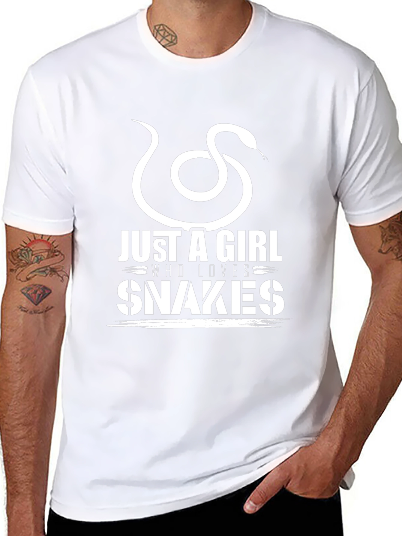 Just A Girl Who Loves Snakes Black Graphic Tee