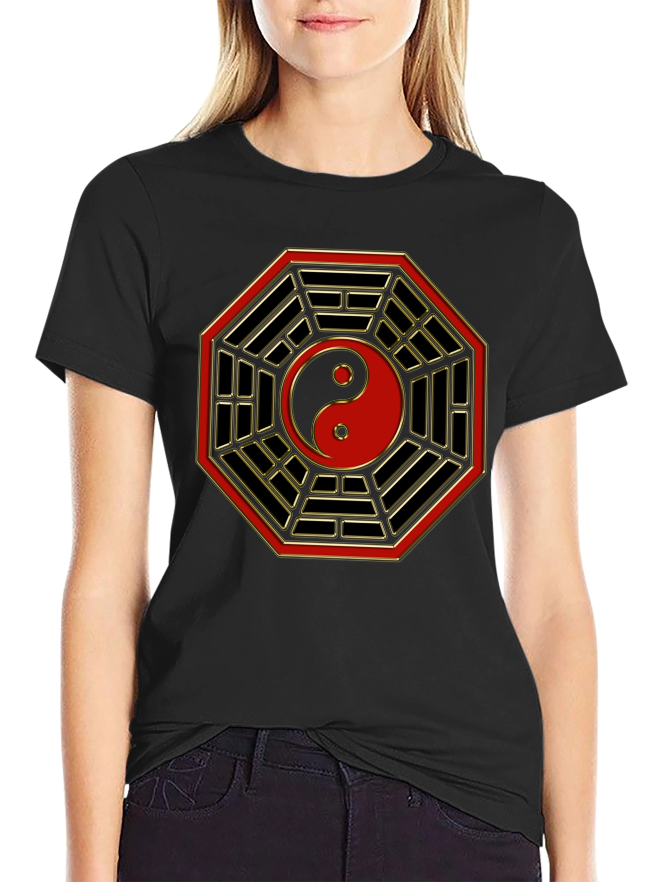 Yin Yang Bagua Symbol Graphic T-Shirt