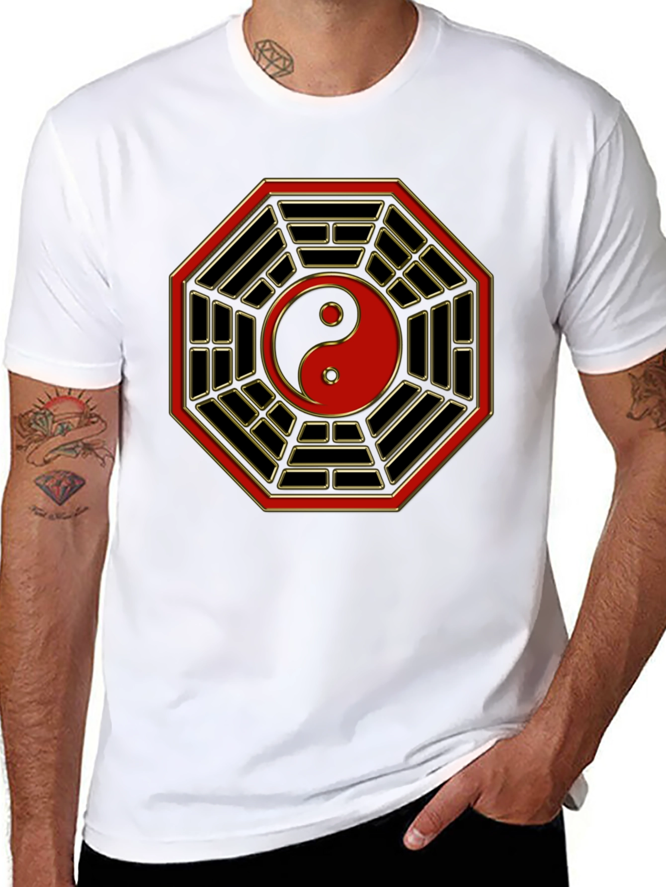 Yin Yang Bagua Symbol Graphic T-Shirt