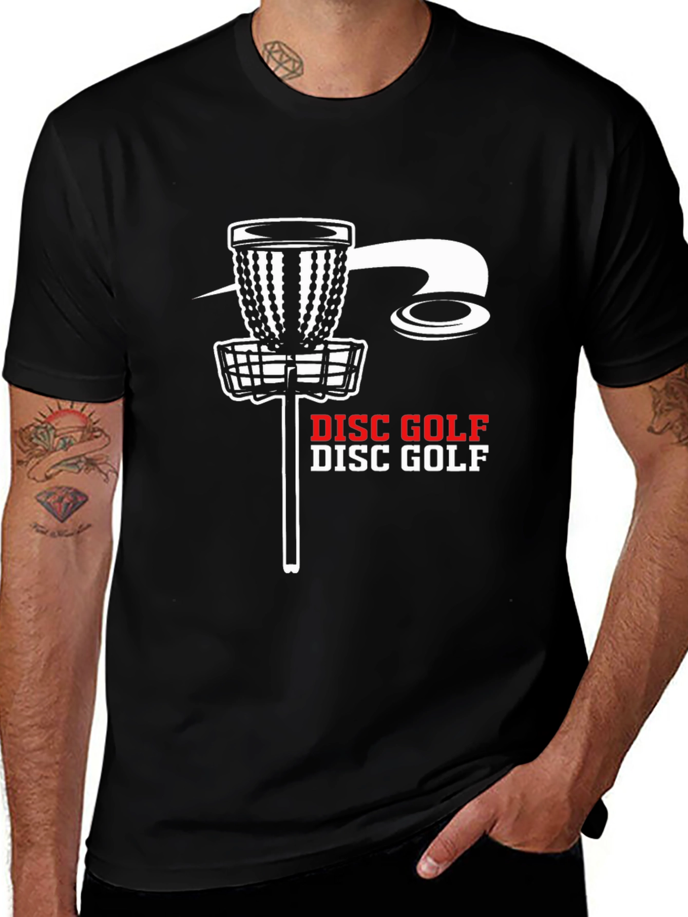 Disc Golf T-Shirt - Black Tee with Graphic