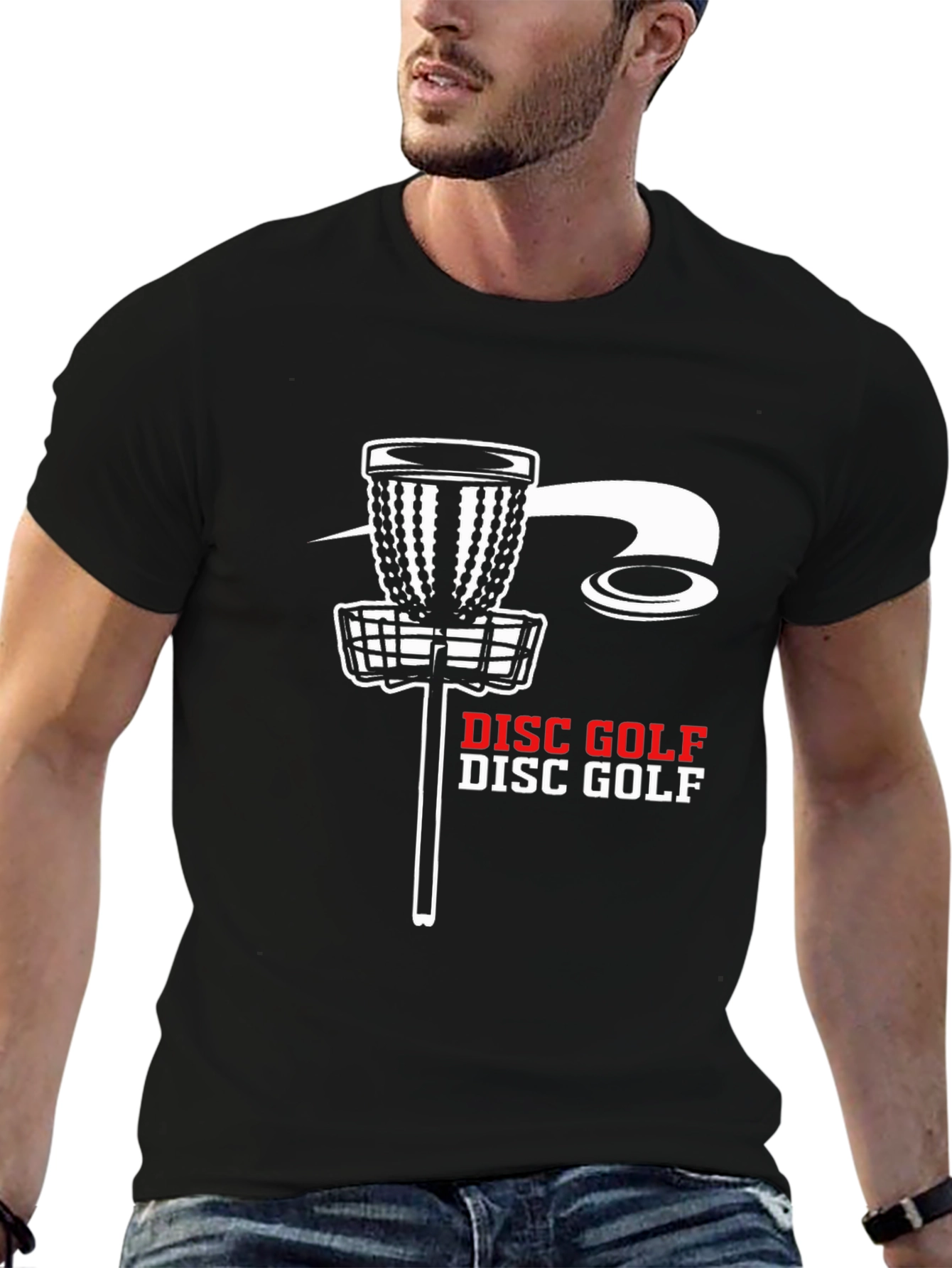 Disc Golf T-Shirt - Black Tee with Graphic