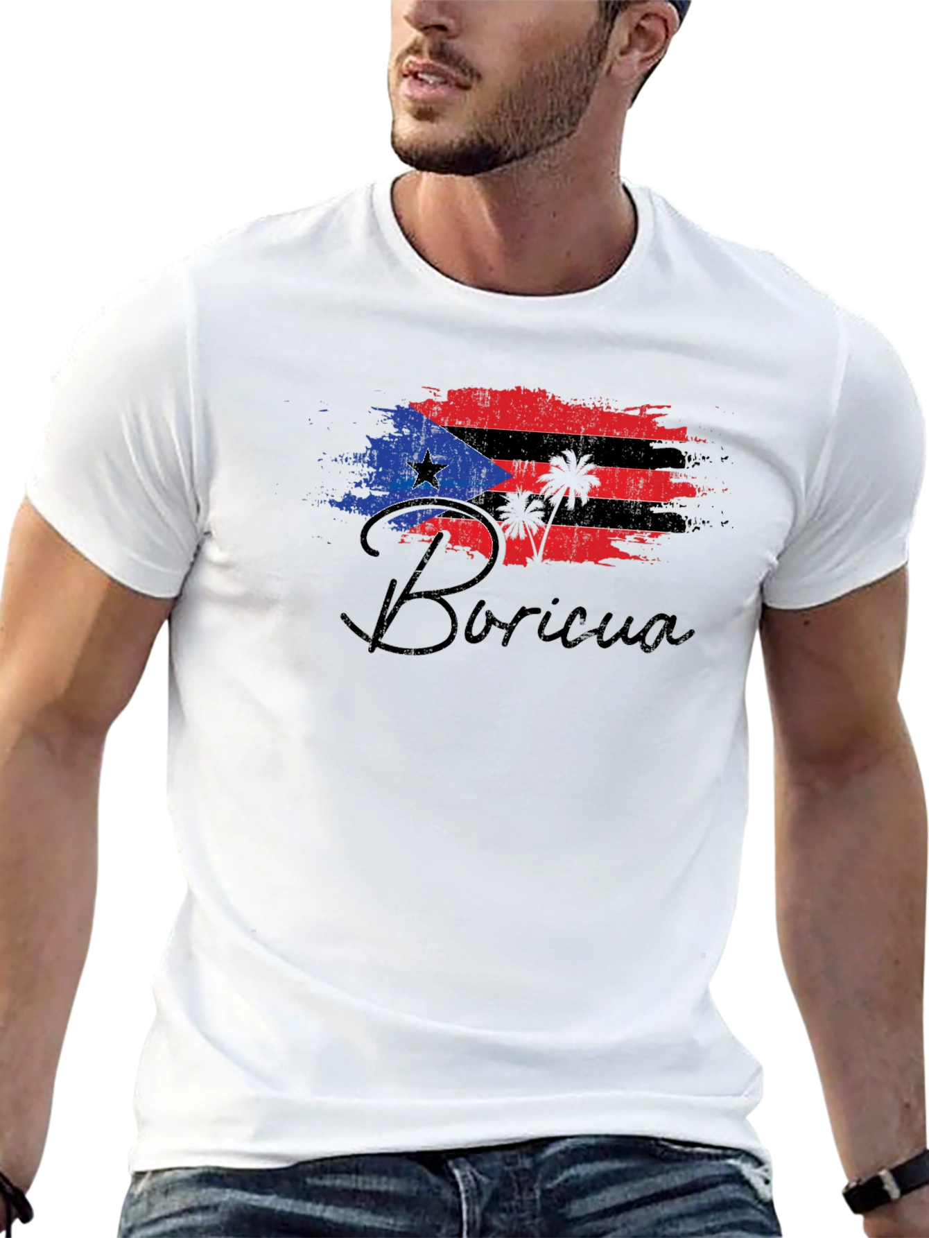 Boricua Flag Graphic T-Shirt - Mens Casual Tee