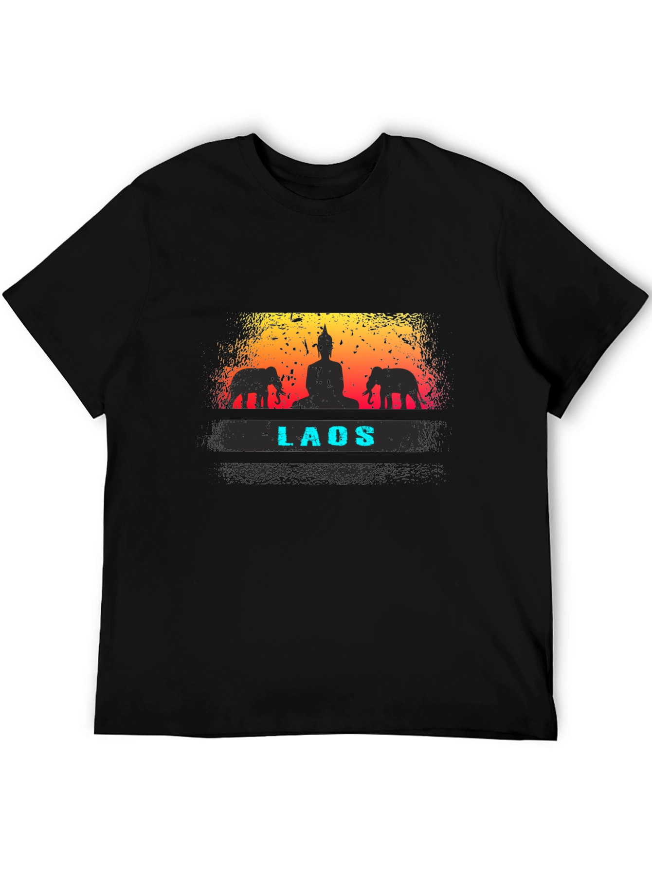 Laos Buddha & Elephant Graphic T-Shirt