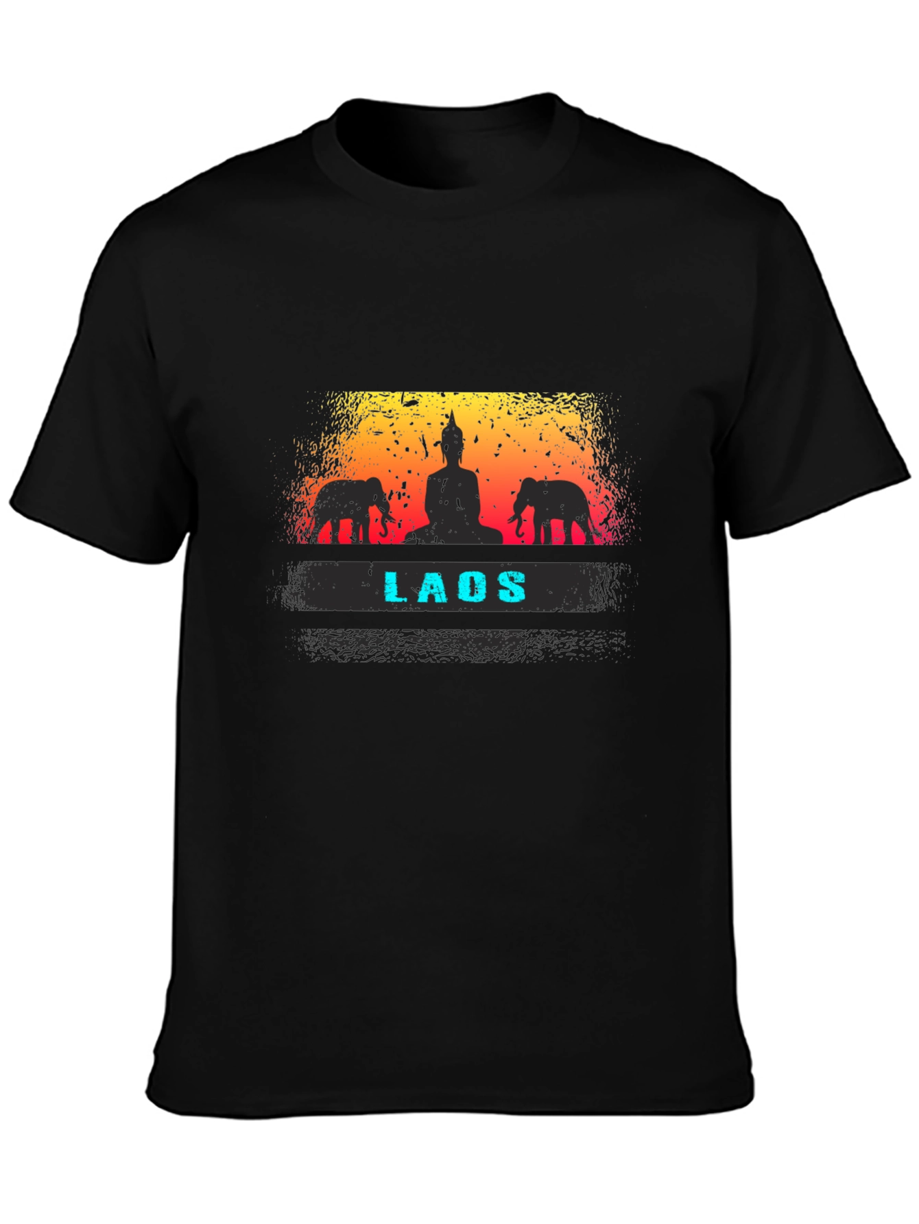 Laos Buddha & Elephant Graphic T-Shirt