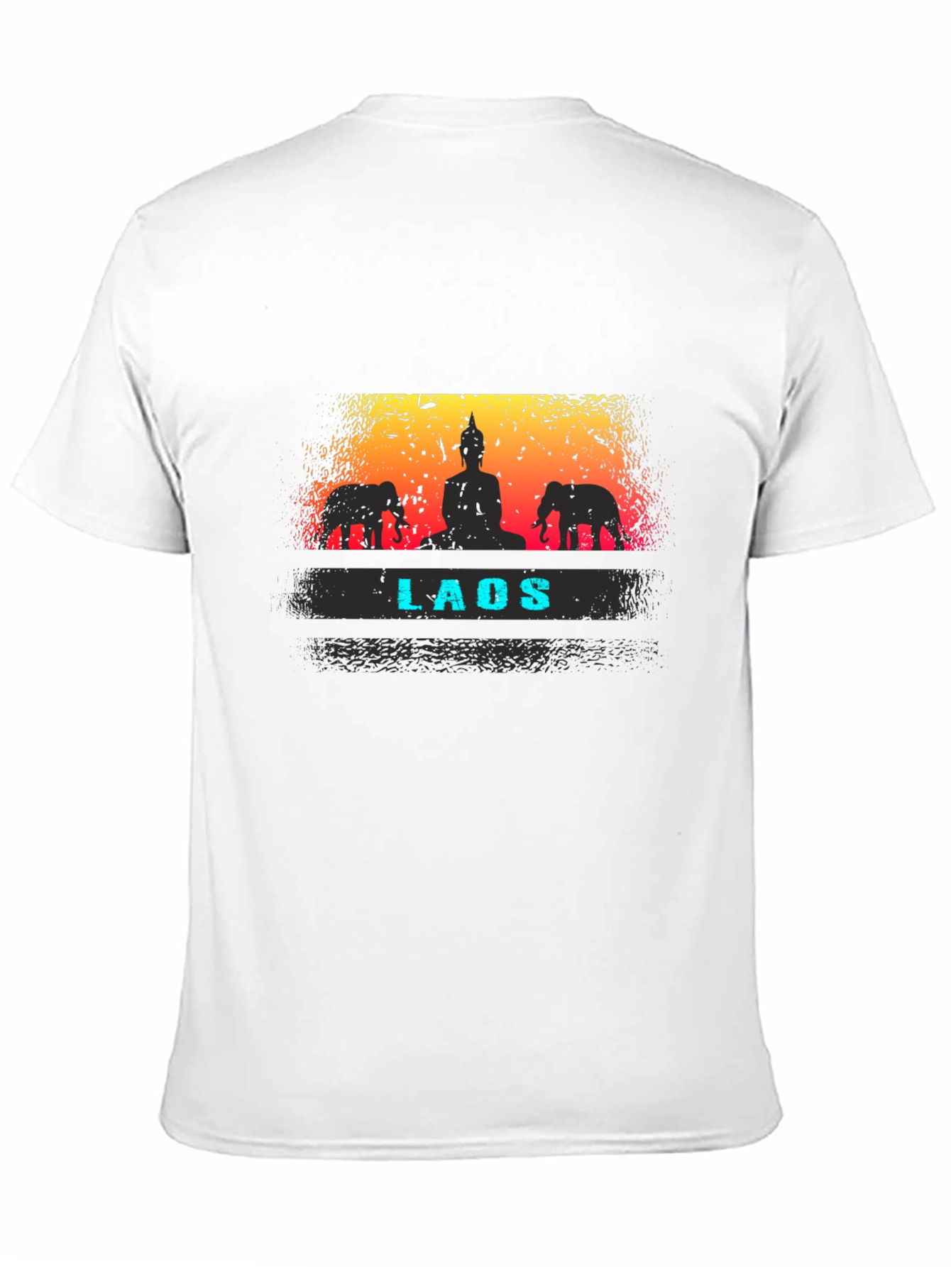 Laos Buddha & Elephant Graphic T-Shirt
