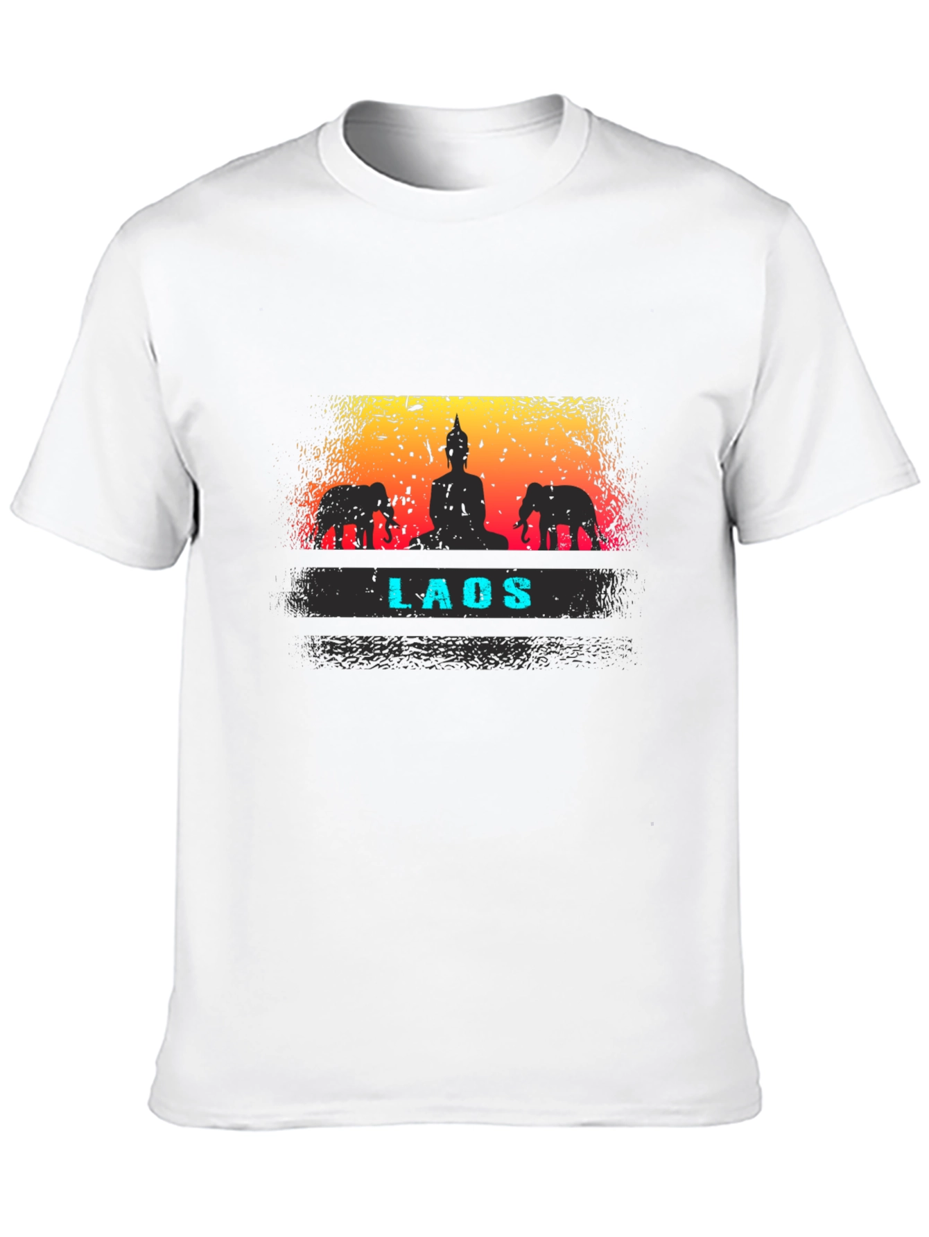 Laos Buddha & Elephant Graphic T-Shirt
