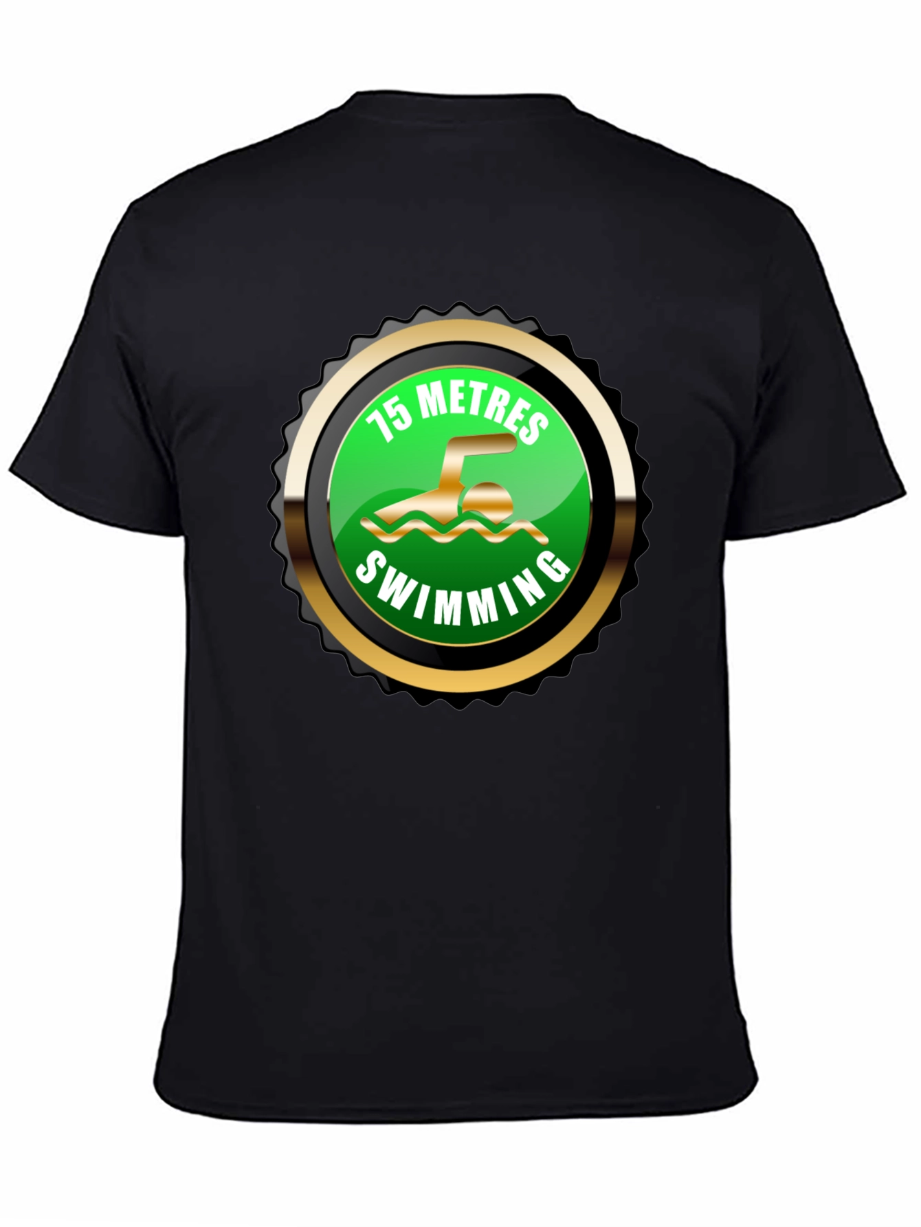 15 Metres Swimming Black T-Shirt