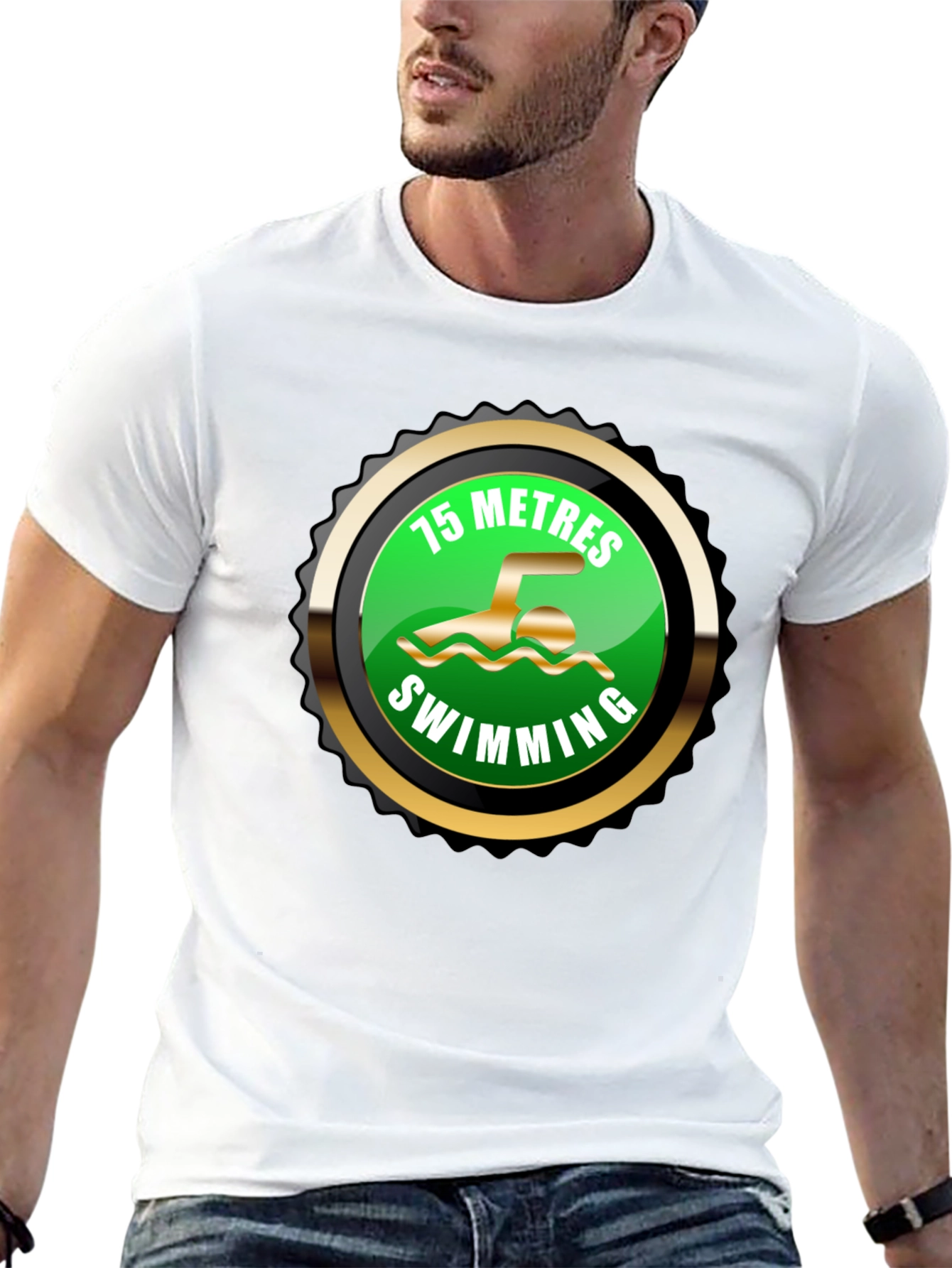 15 Metres Swimming Black T-Shirt