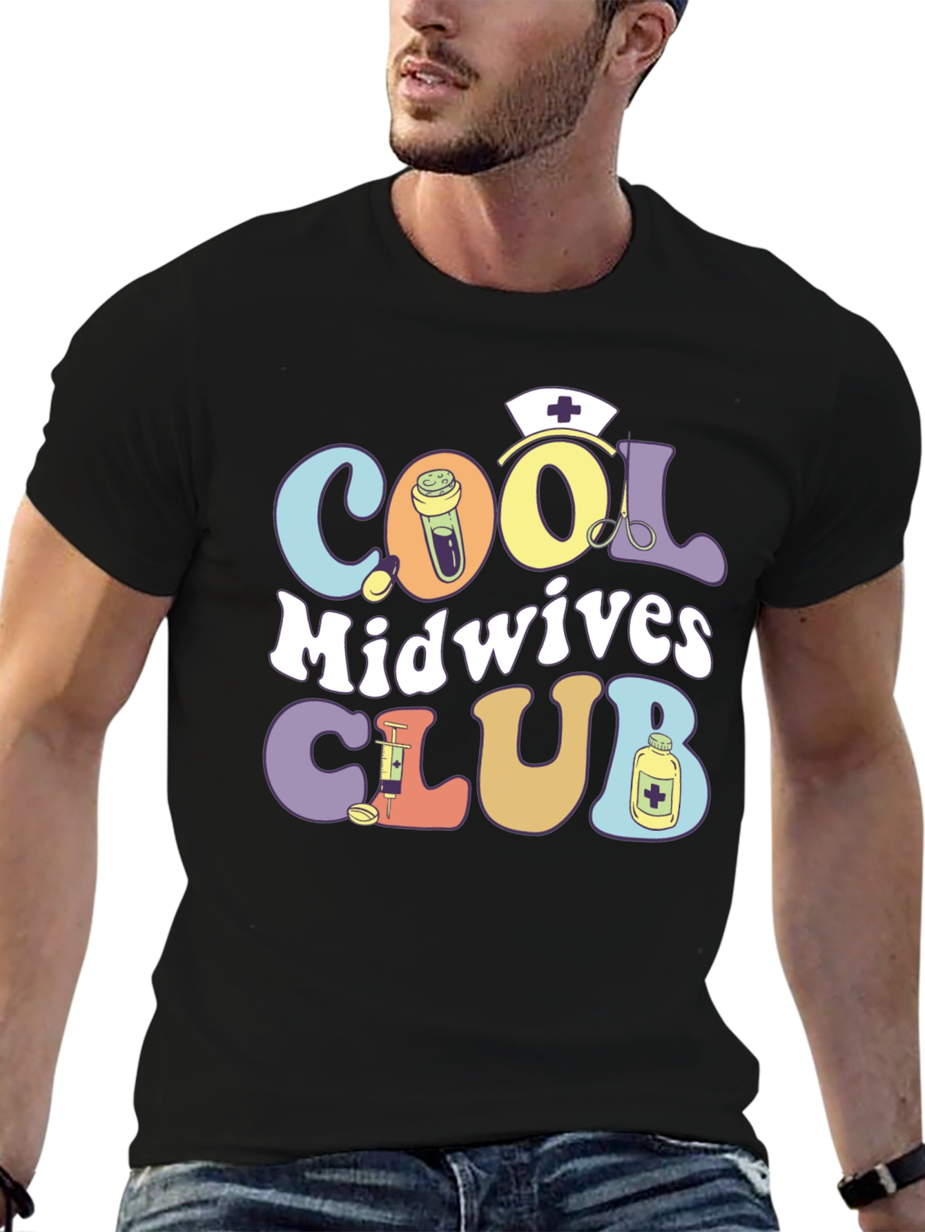 Cool Midwives Club T-Shirt: Retro Medical Design