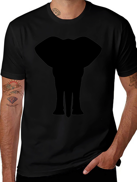 Elephant Silhouette Graphic Print T-Shirt