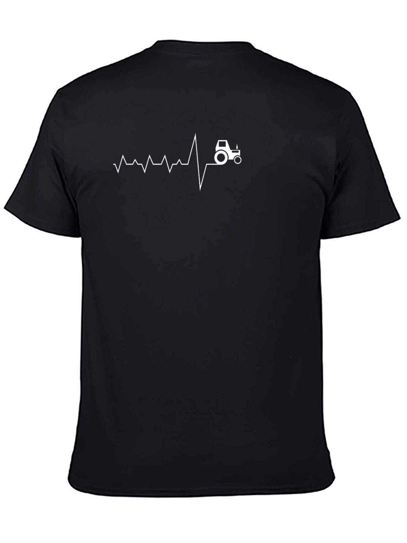 Tractor Heartbeat Graphic T-Shirt - Black