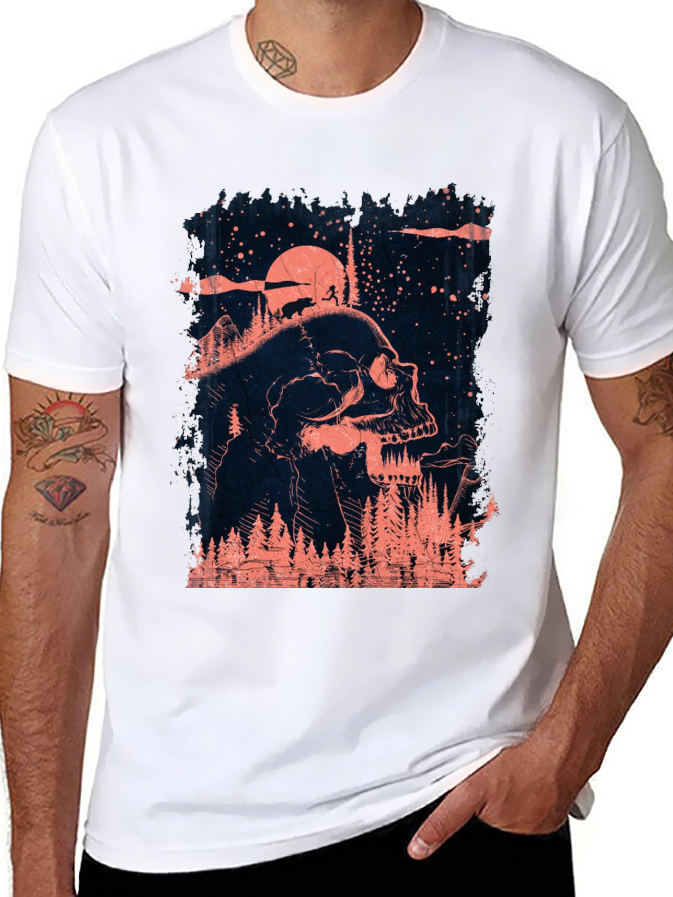 Skull & Forest Graphic T-Shirt