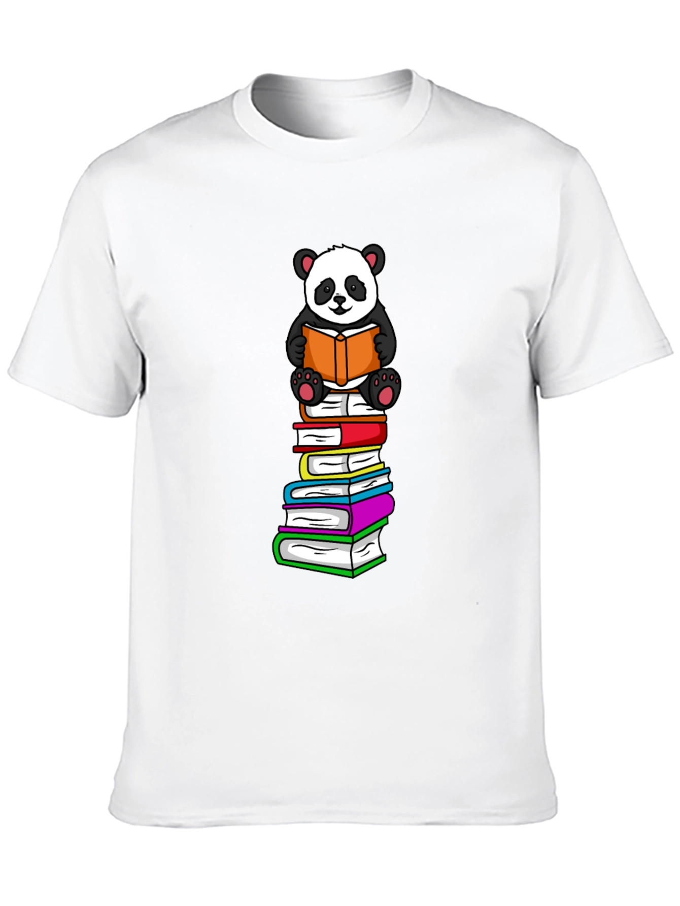 Panda Reading Books T-Shirt - Soft Cotton Blend
