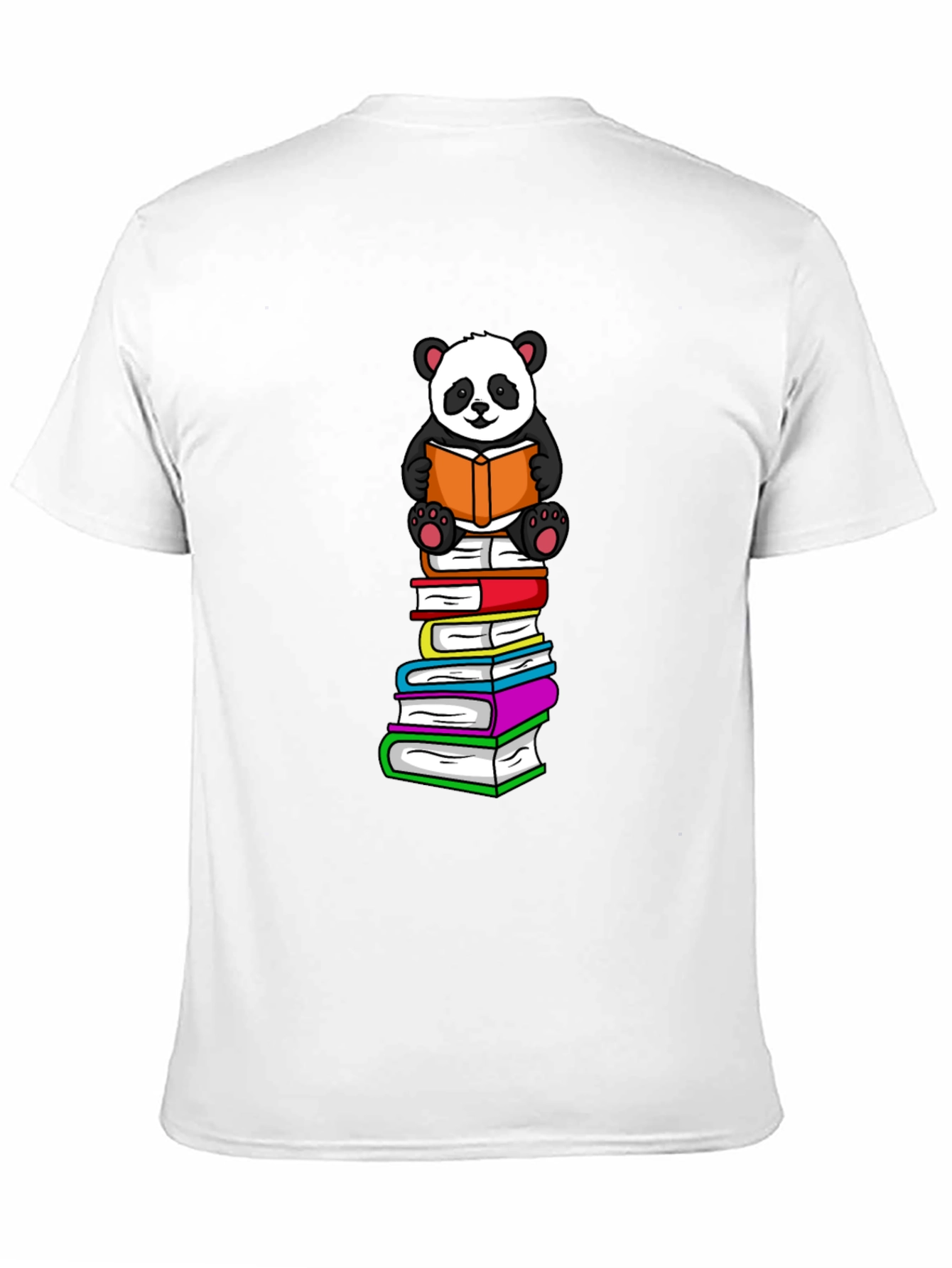 Panda Reading Books T-Shirt - Soft Cotton Blend
