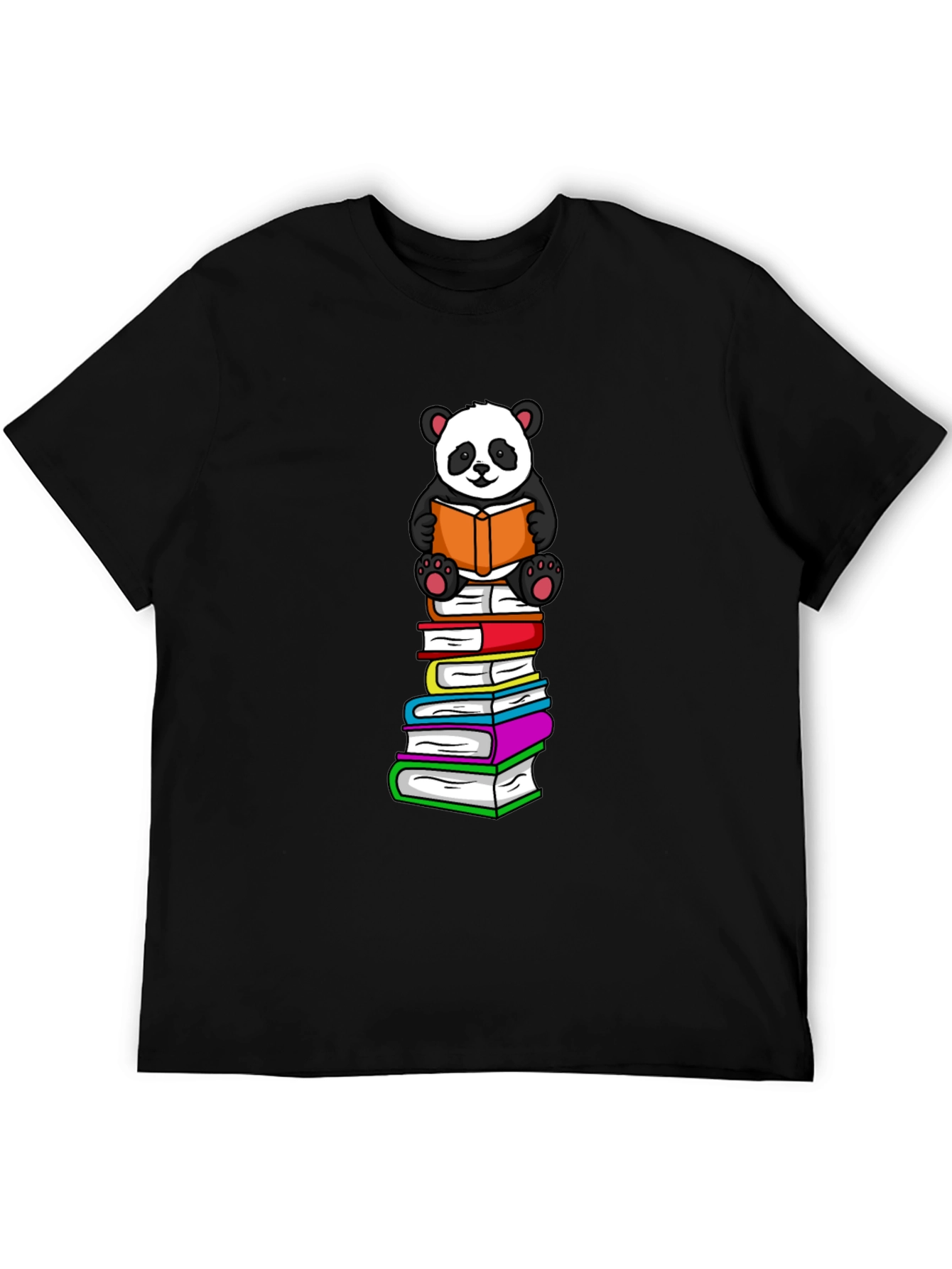 Panda Reading Books T-Shirt - Soft Cotton Blend
