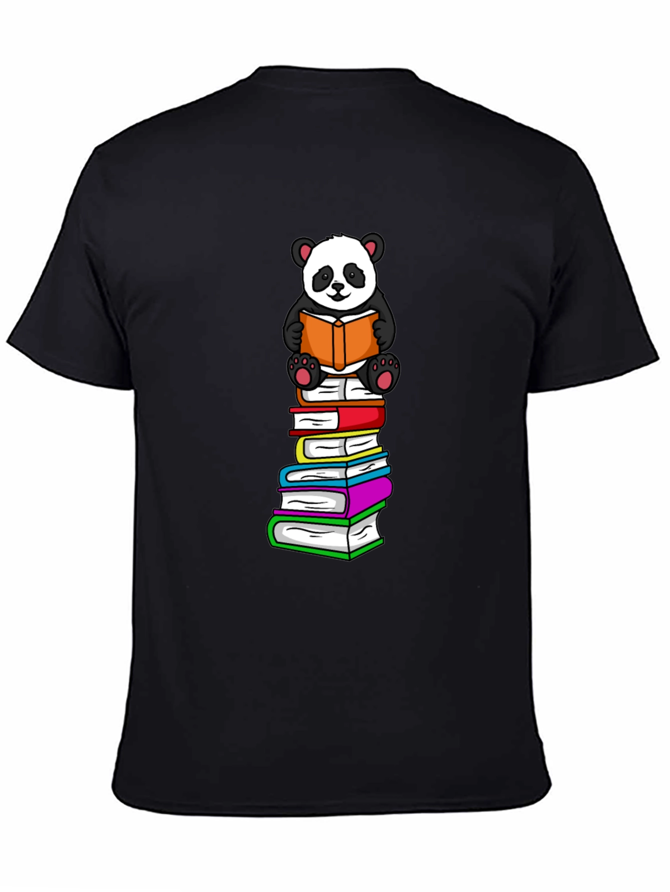 Panda Reading Books T-Shirt - Soft Cotton Blend