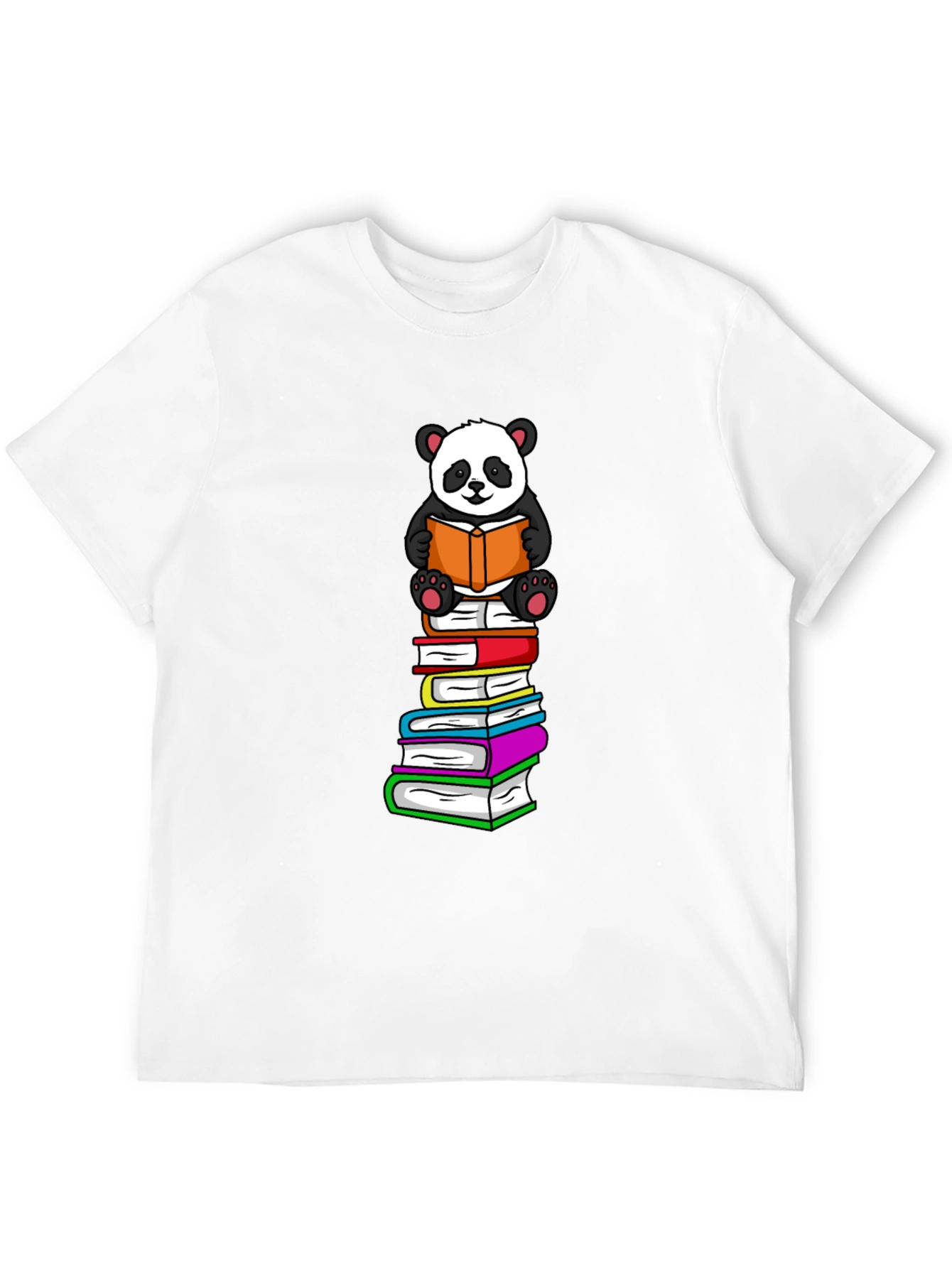 Panda Reading Books T-Shirt - Soft Cotton Blend