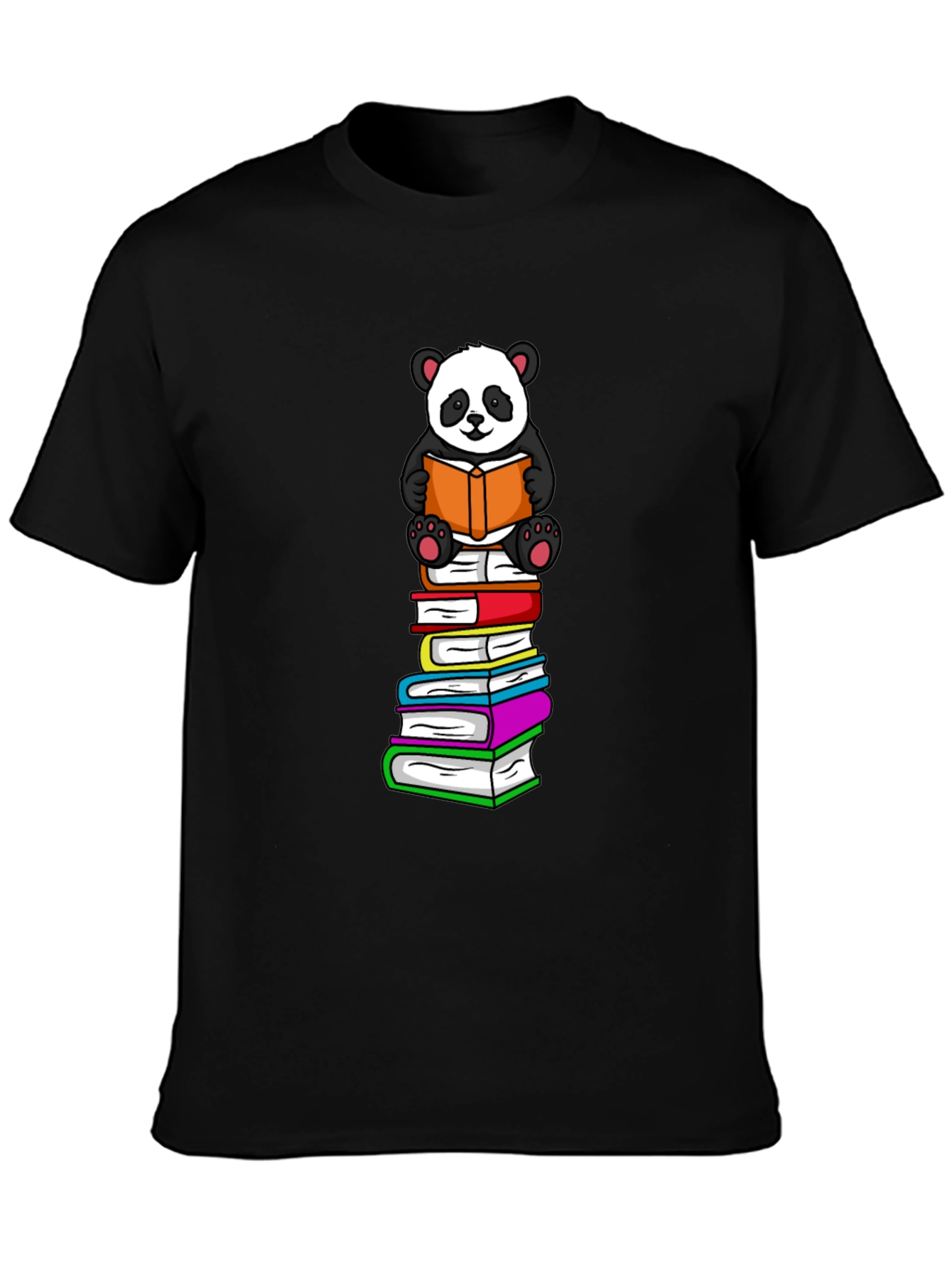 Panda Reading Books T-Shirt - Soft Cotton Blend