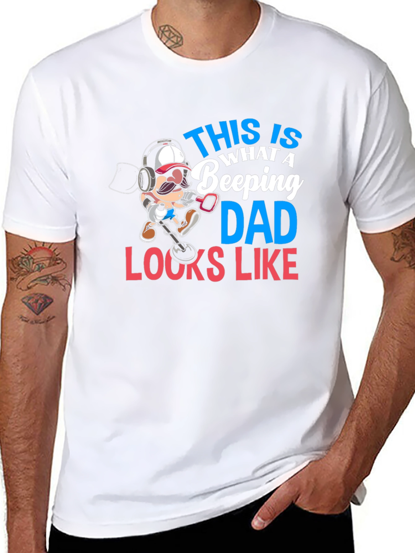 Beeping Dad T-Shirt - Metal Detecting Graphic Tee