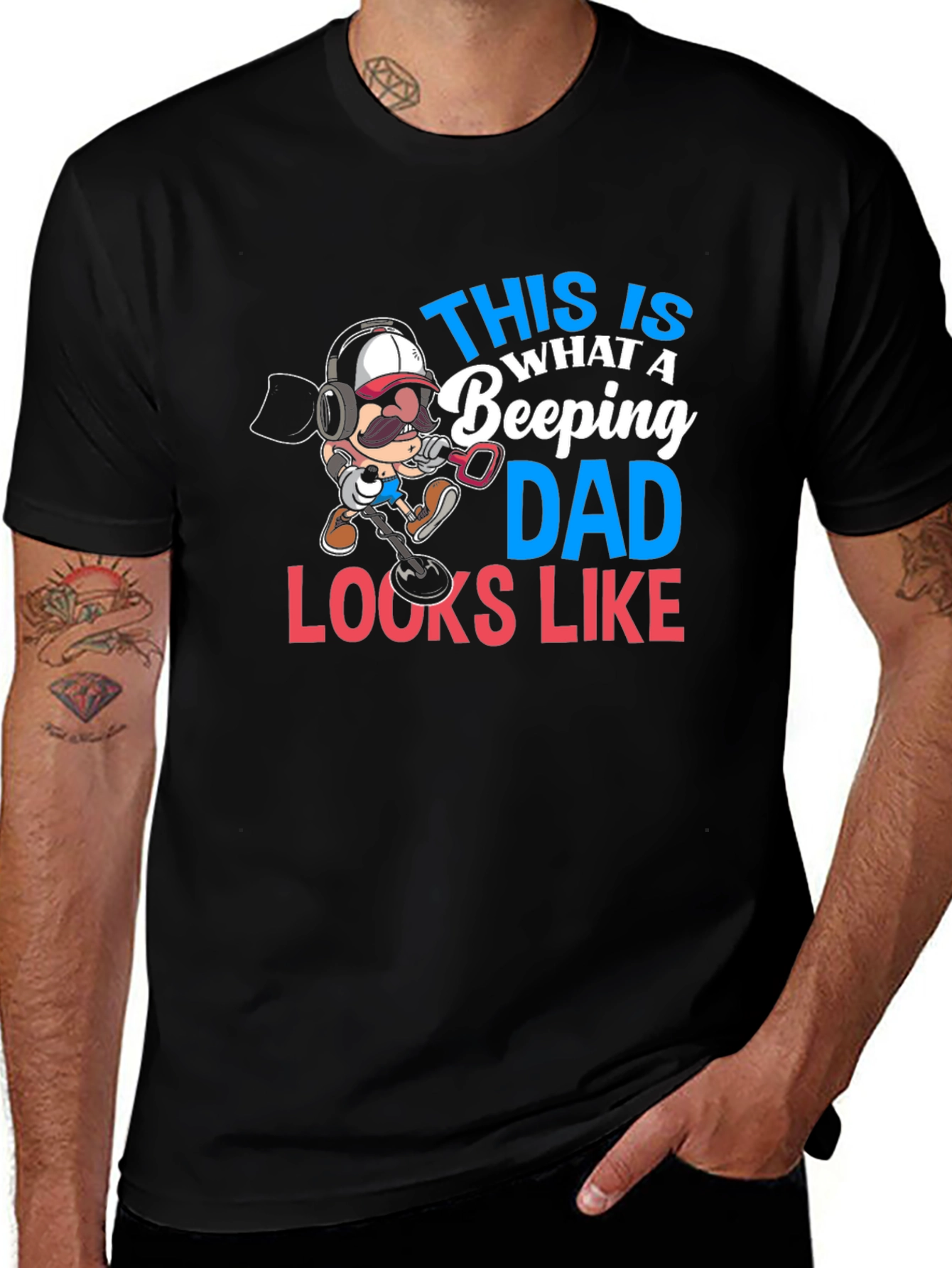Beeping Dad T-Shirt - Metal Detecting Graphic Tee
