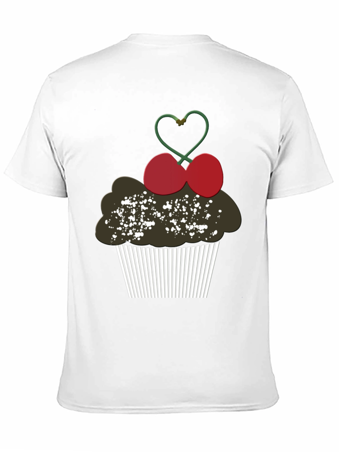 Cupcake Cherry Heart Graphic Tee - Black