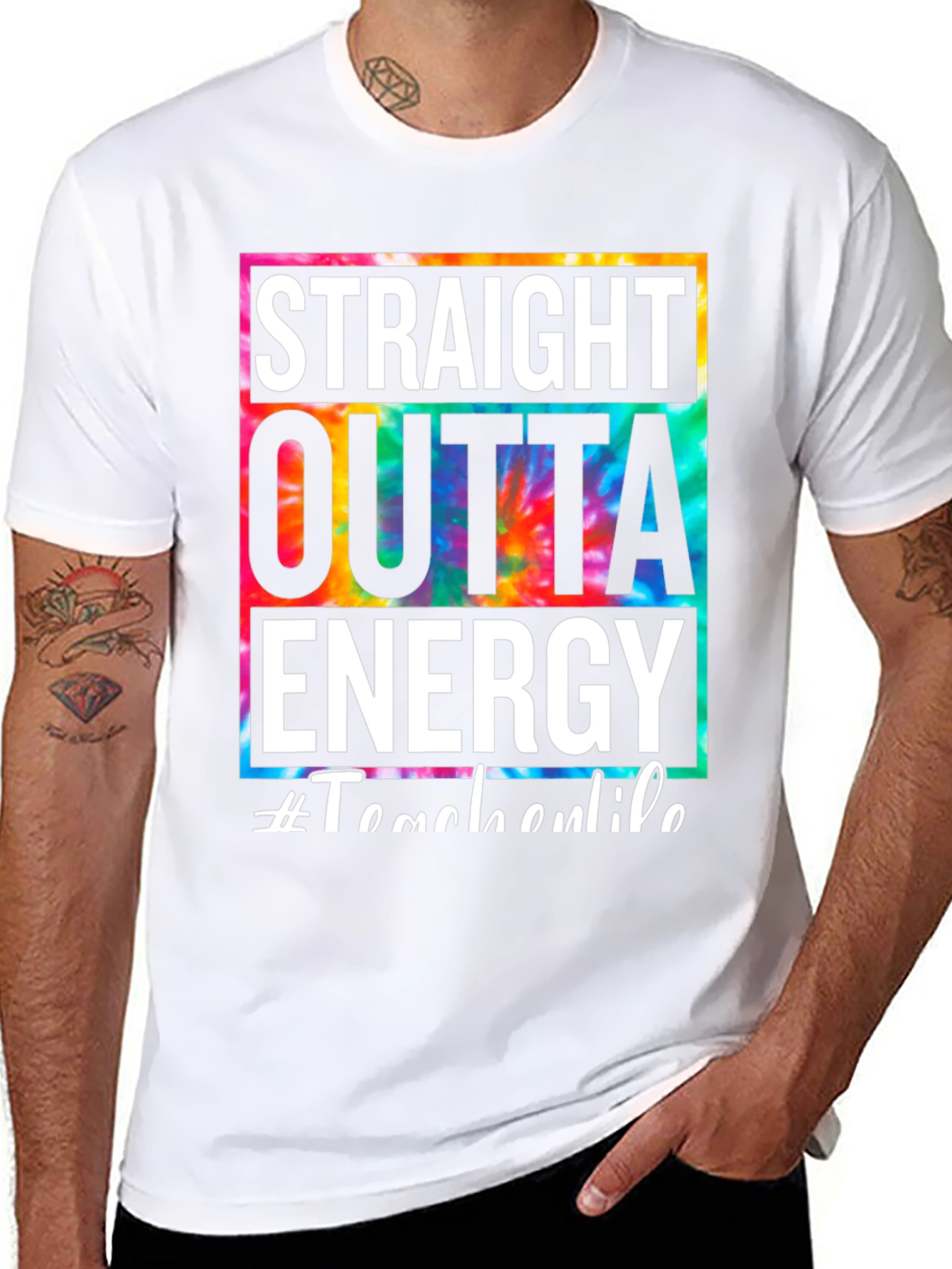 Straight Outta Energy Tie Dye Graphic Tee