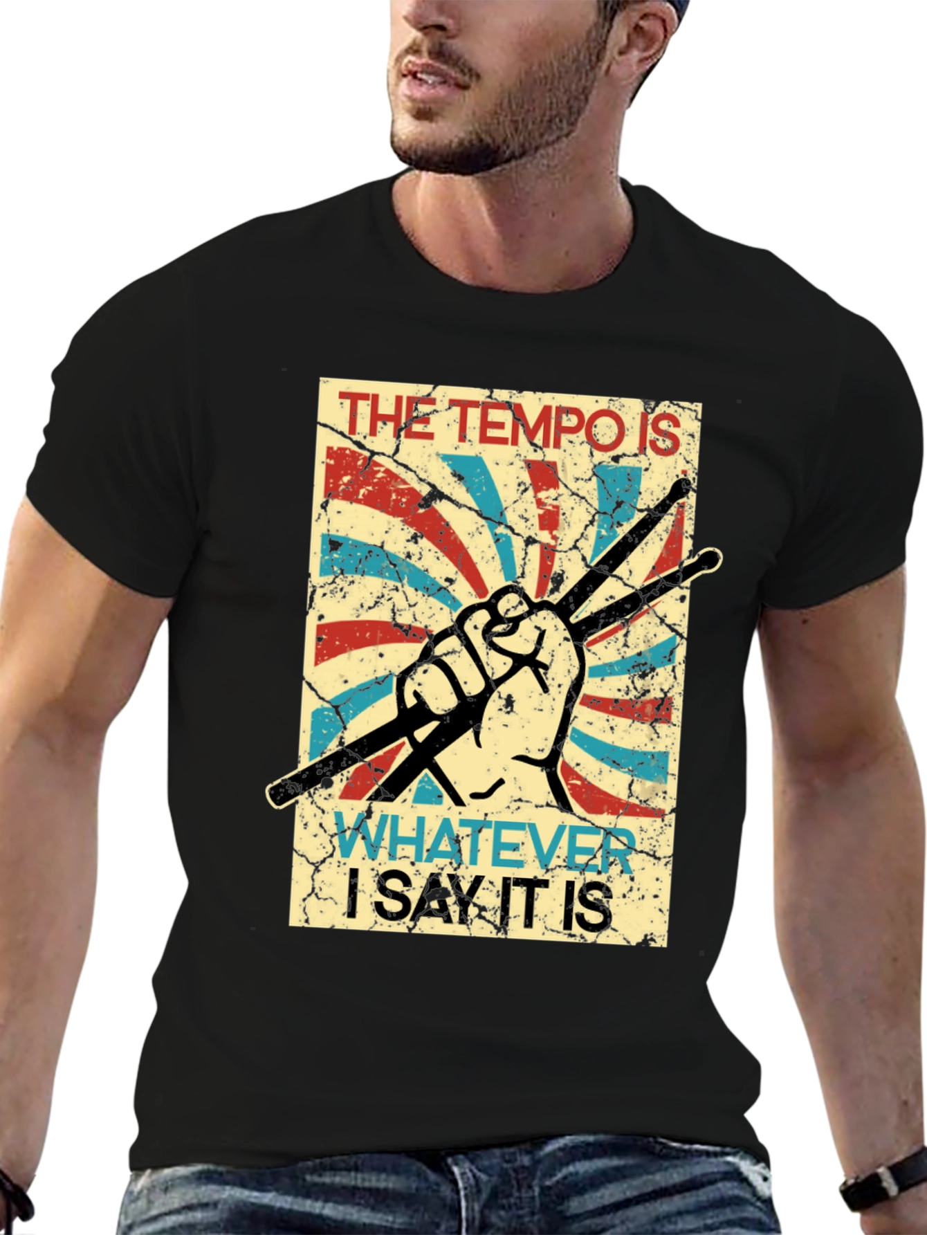 Tempo Drummer T-Shirt - Funny Musician Tee