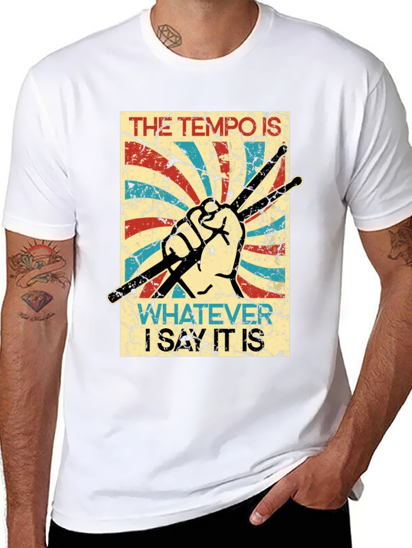 Tempo Drummer T-Shirt - Funny Musician Tee