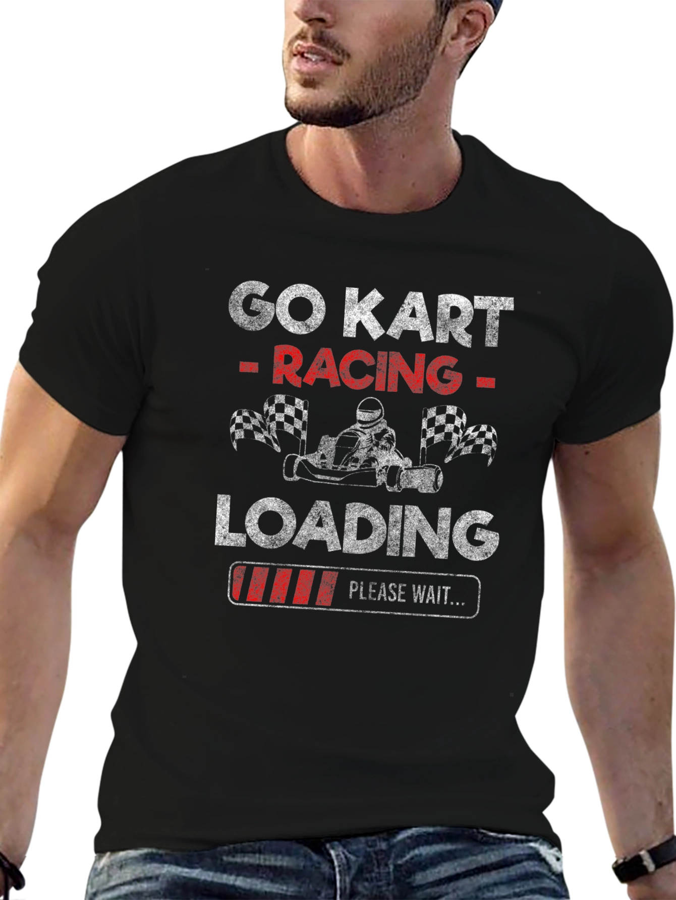 Go Kart Racing Loading T-Shirt - Black