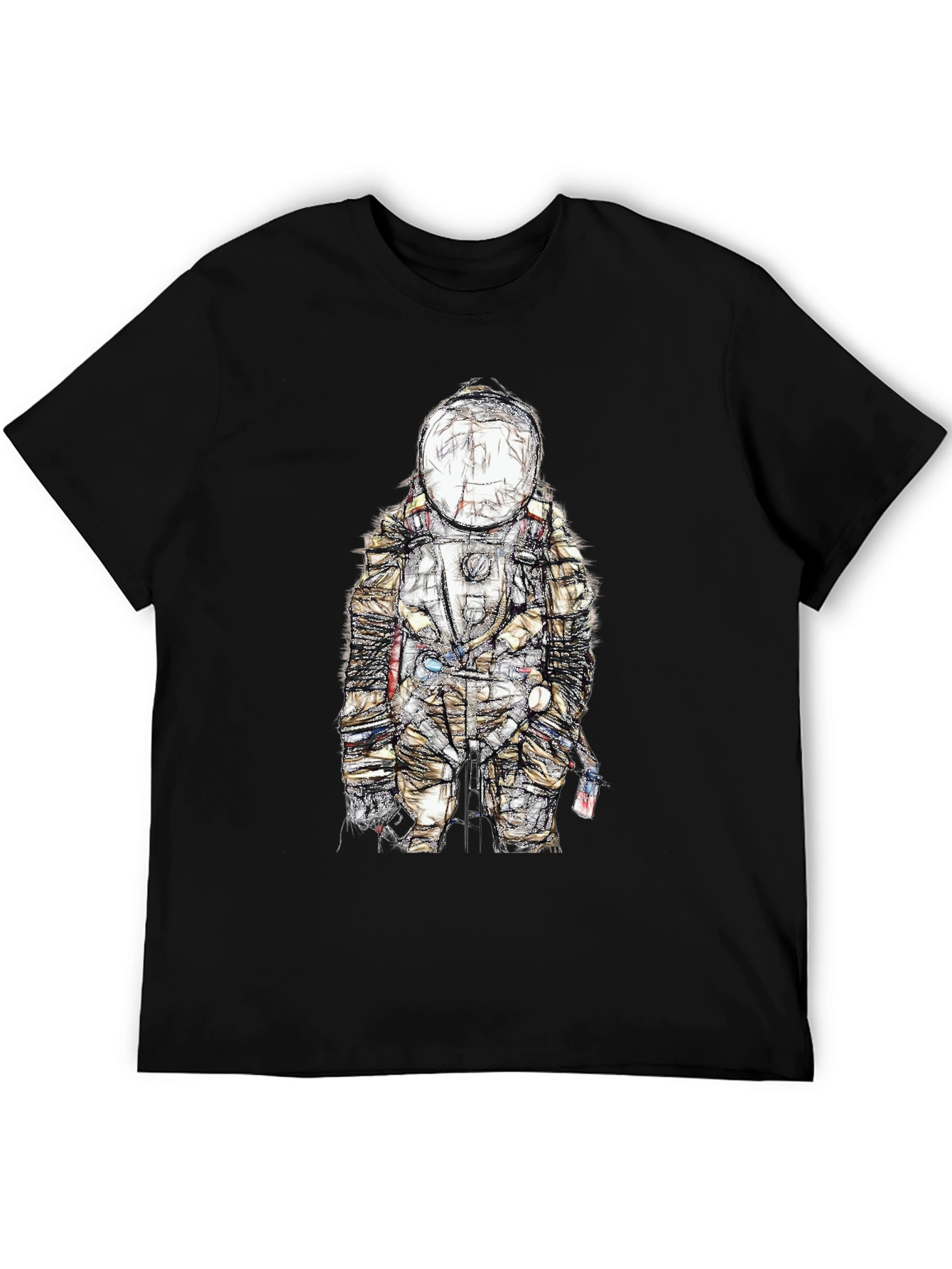 Astronaut Sketch Graphic Tee - Black