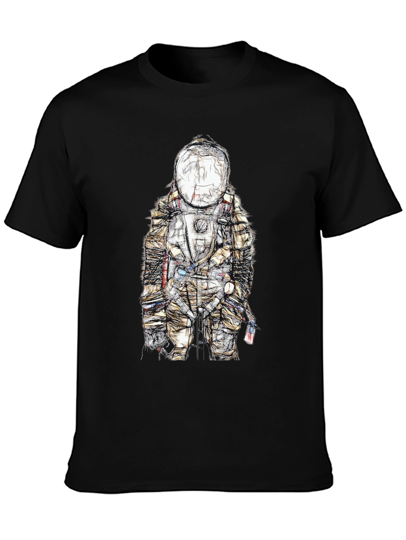 Astronaut Sketch Graphic Tee - Black