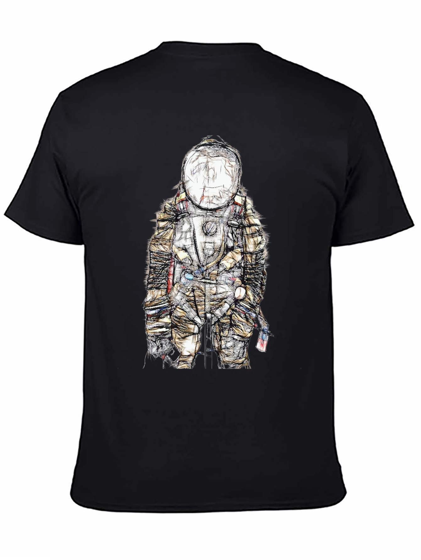 Astronaut Sketch Graphic Tee - Black