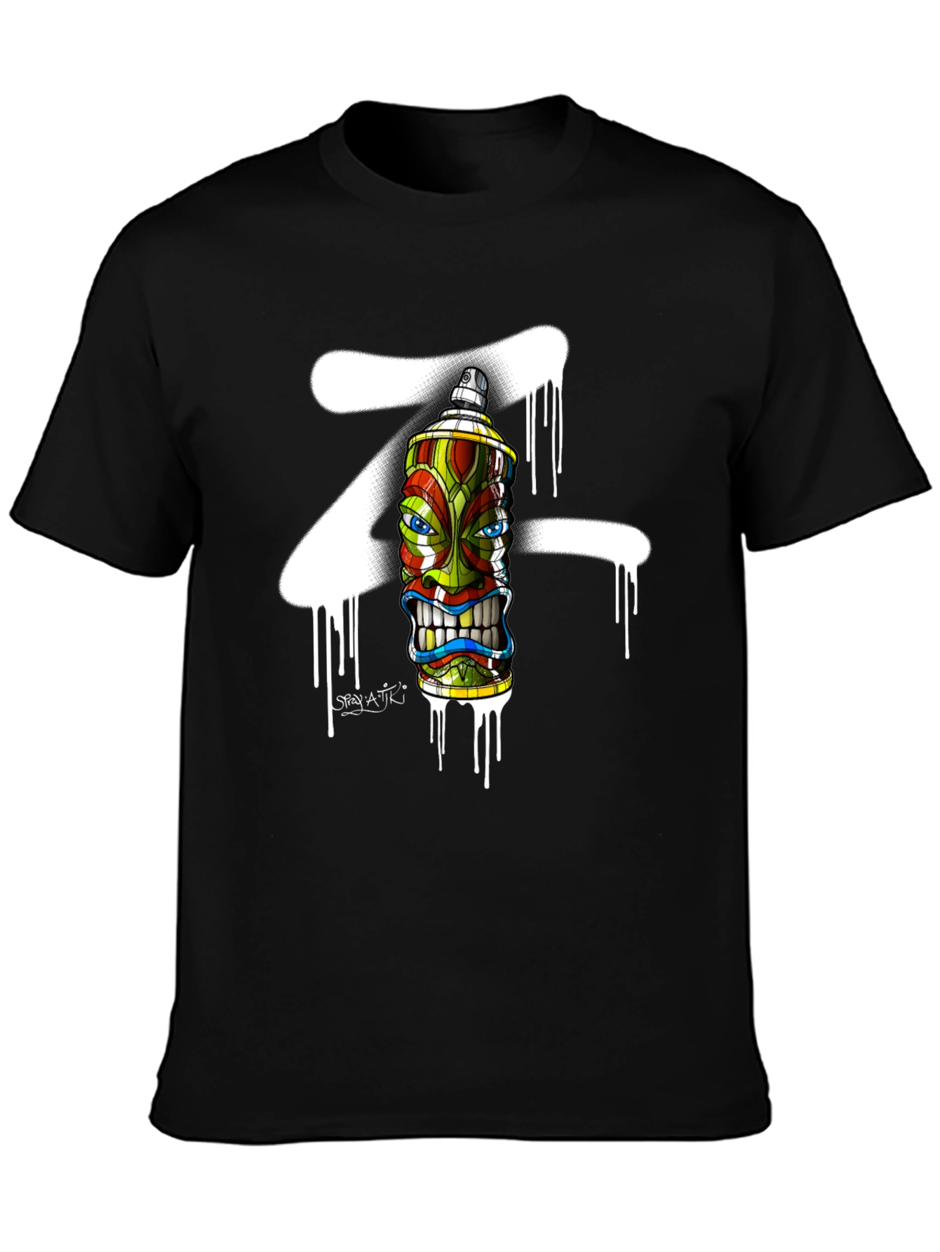 Spray Can Tiki Head Graphic Tee
