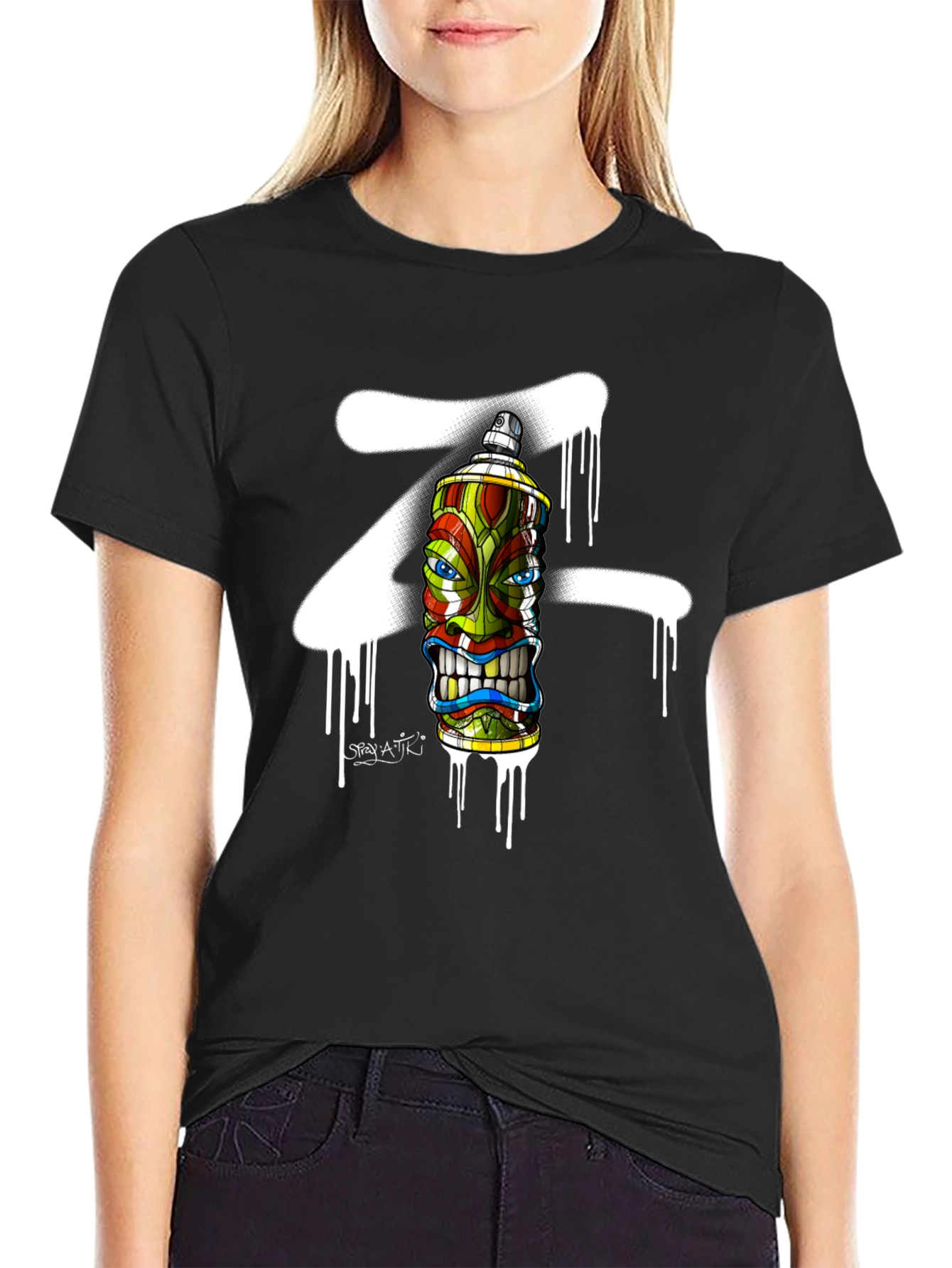 Spray Can Tiki Head Graphic Tee