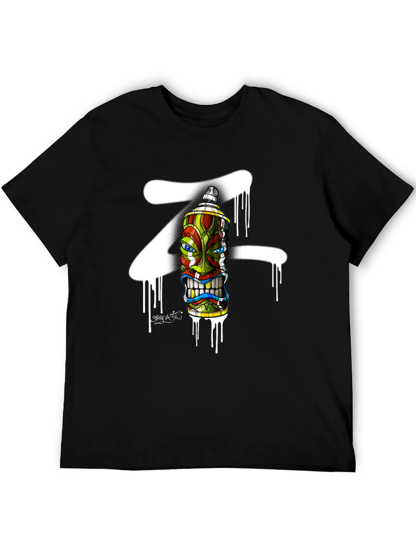 Spray Can Tiki Head Graphic Tee