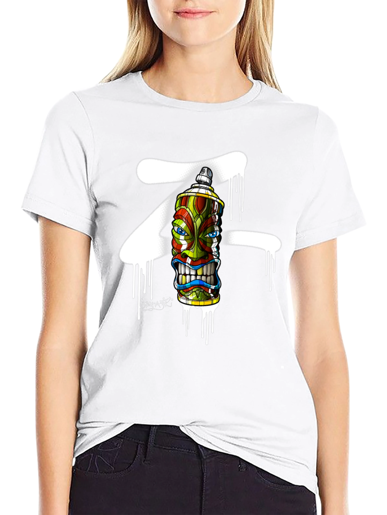Spray Can Tiki Head Graphic Tee