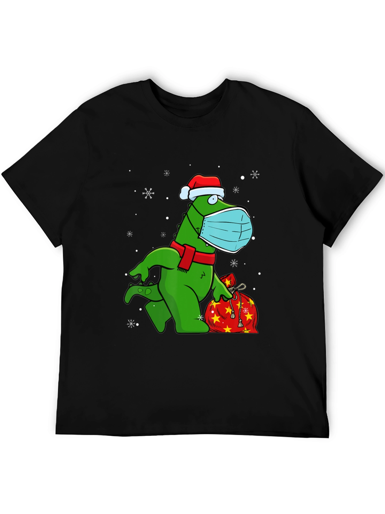 Festive Dino Wearing Mask T-Shirt