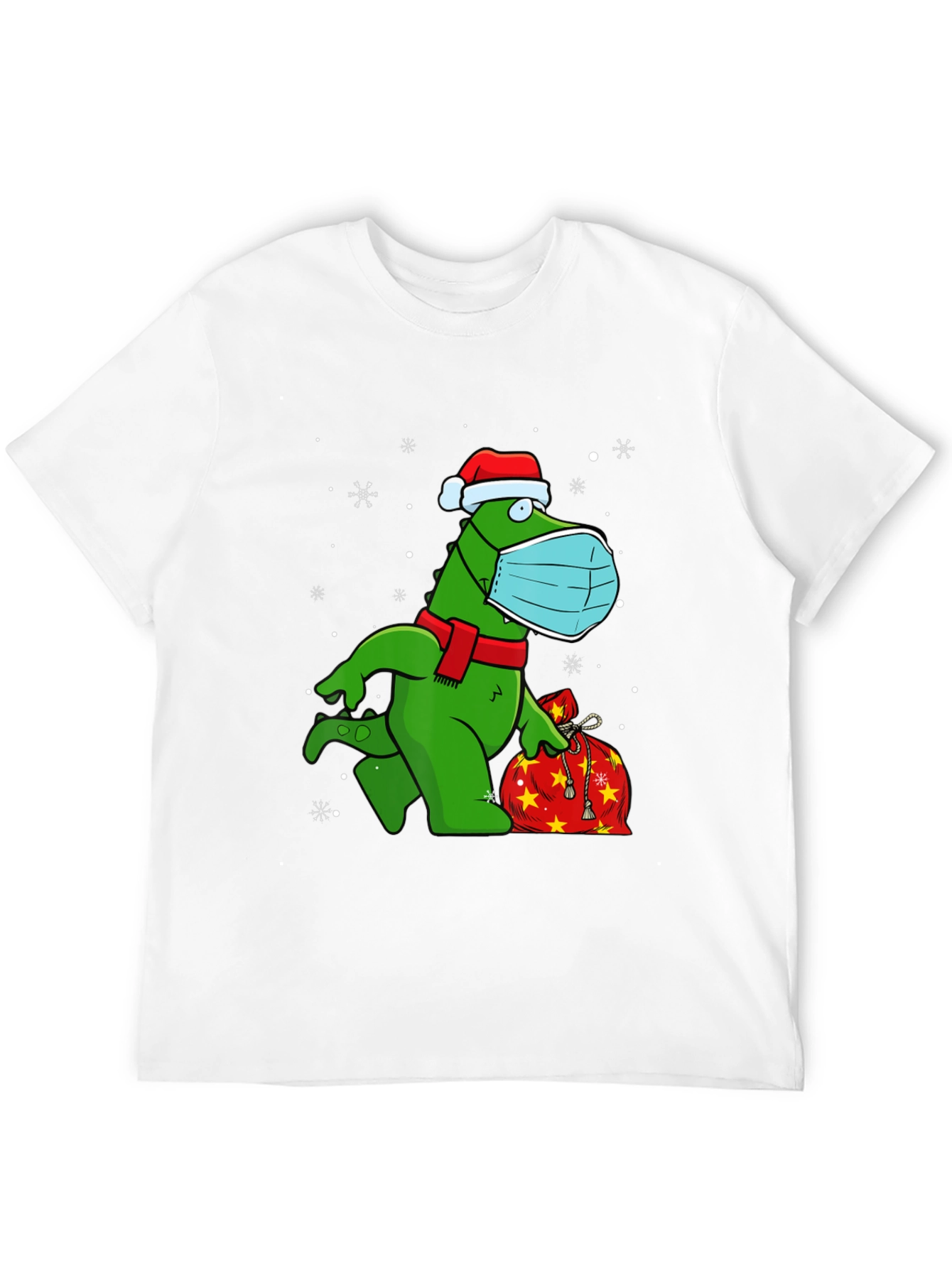 Festive Dino Wearing Mask T-Shirt