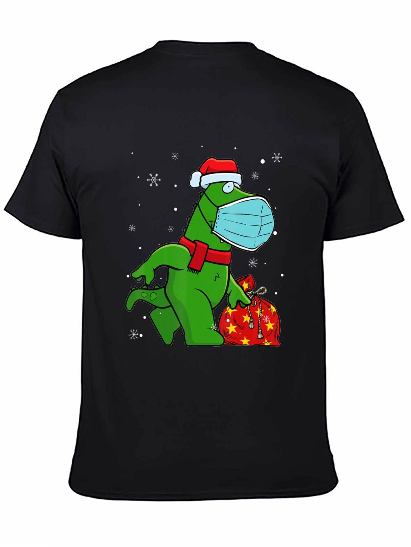 Festive Dino Wearing Mask T-Shirt