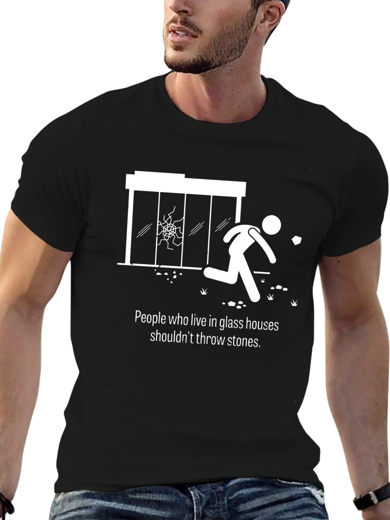 Funny Glass Houses Graphic Tee