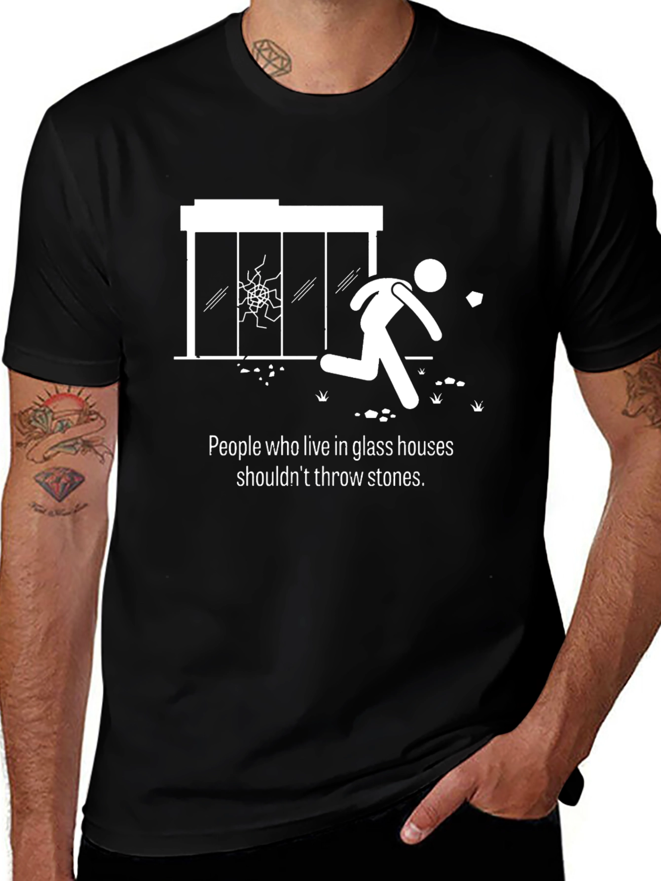 Funny Glass Houses Graphic Tee