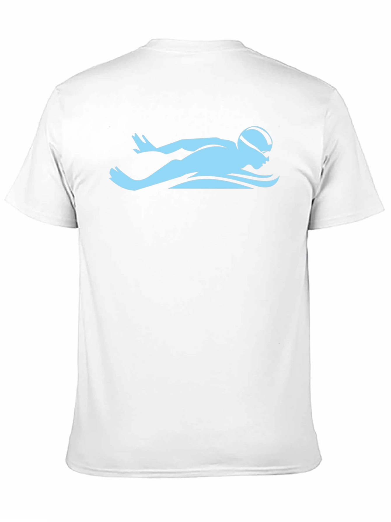 Swimmer Graphic Tee - Black Cotton Casual Shirt