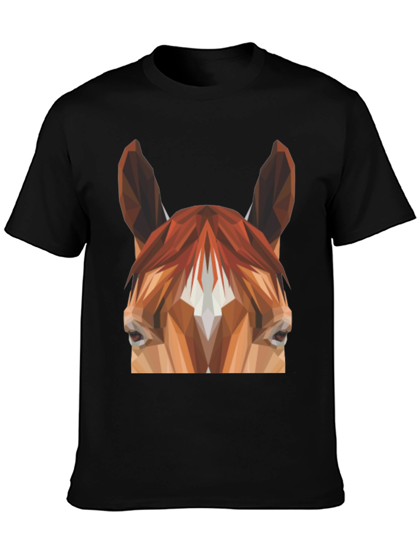 Geometric Horse Graphic Tee - Unisex Black T-Shirt