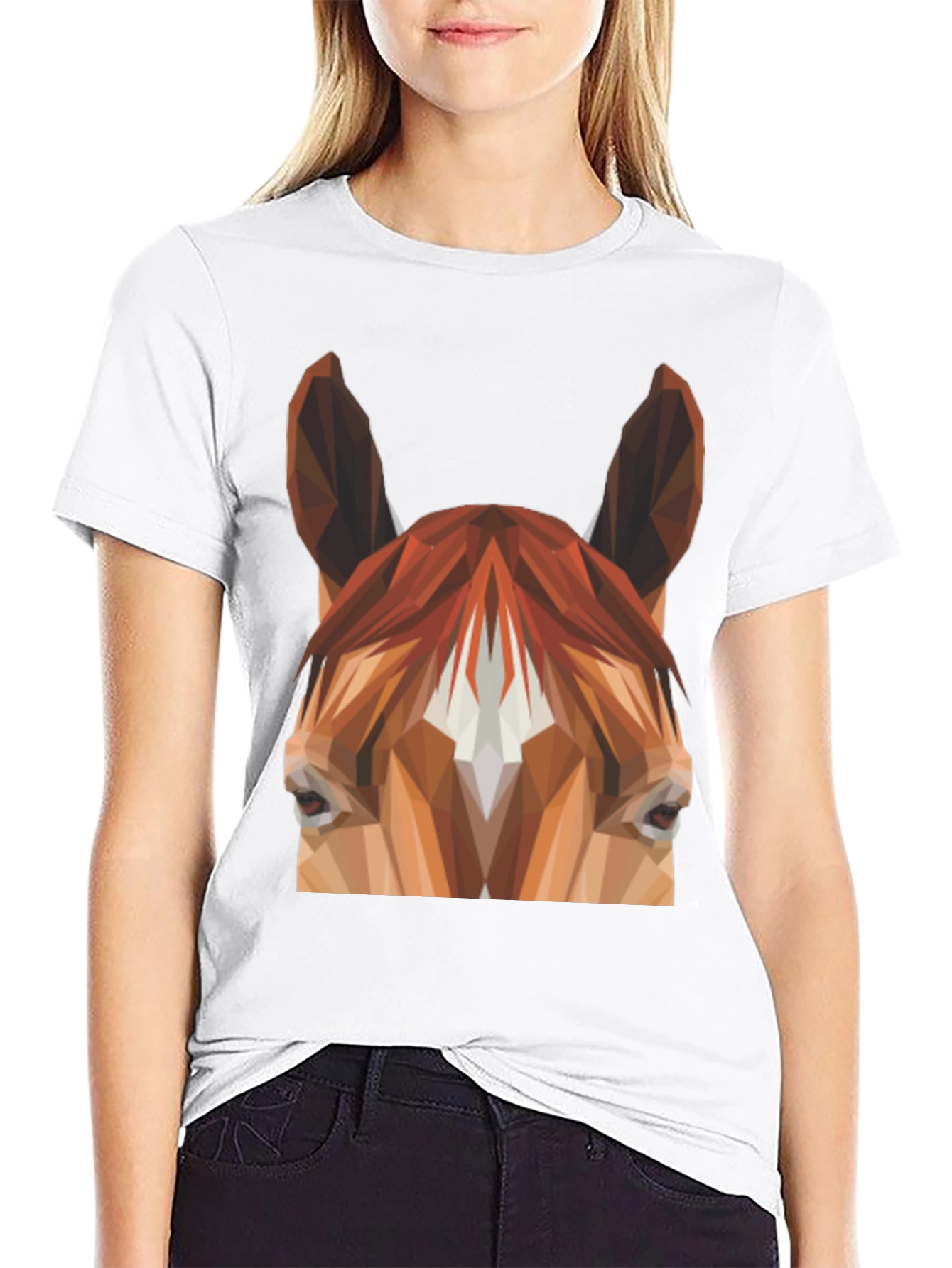 Geometric Horse Graphic Tee - Unisex Black T-Shirt