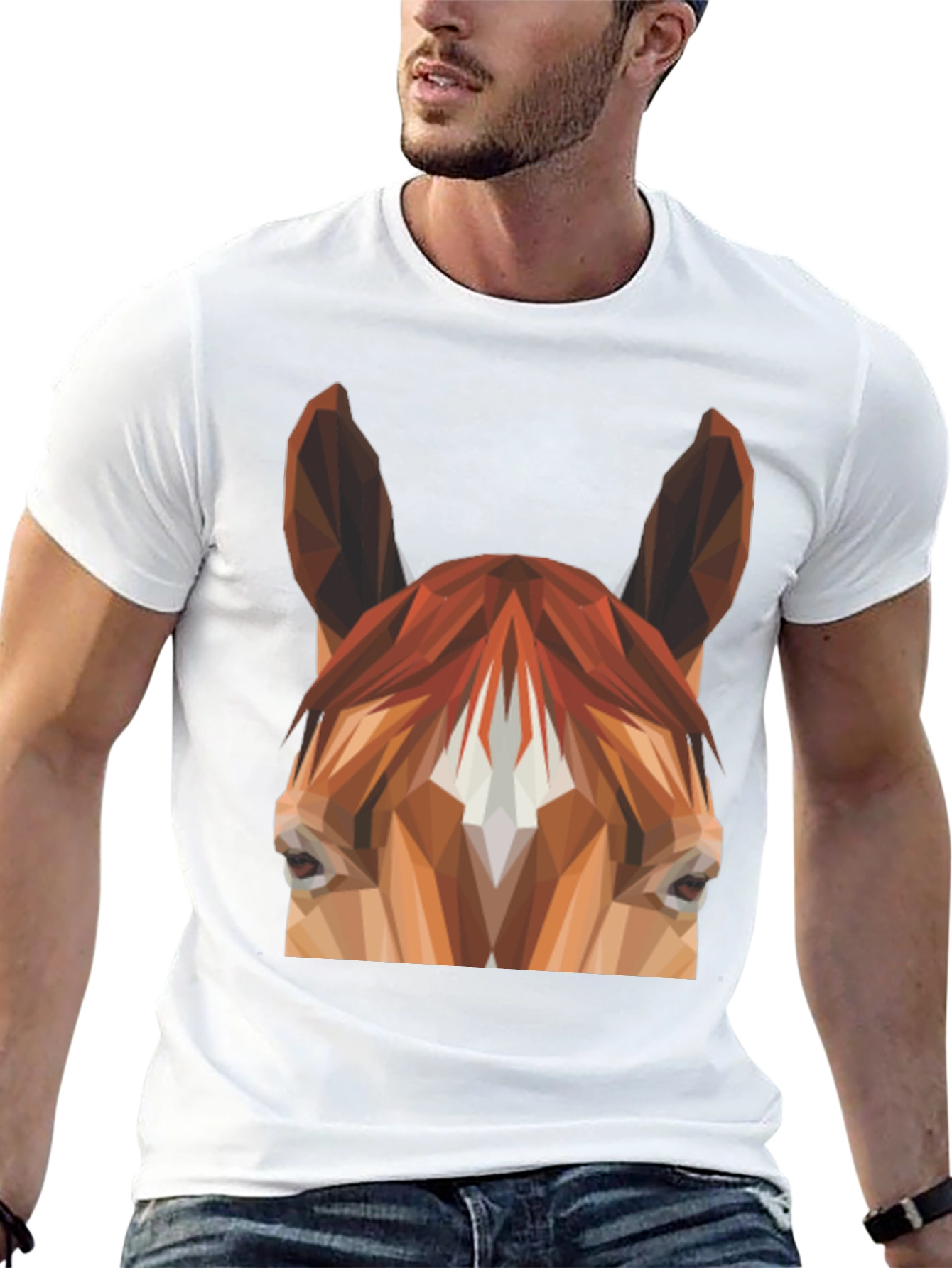 Geometric Horse Graphic Tee - Unisex Black T-Shirt