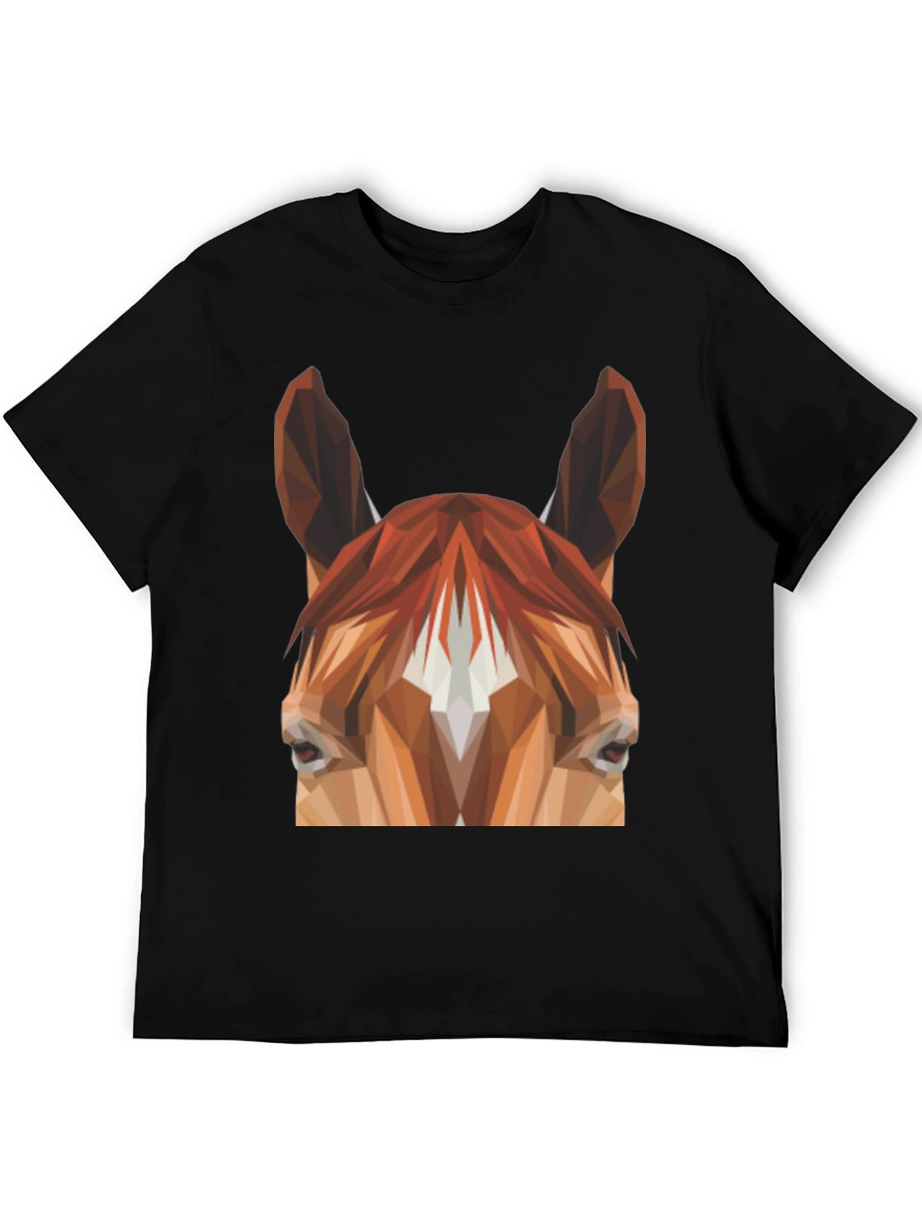 Geometric Horse Graphic Tee - Unisex Black T-Shirt
