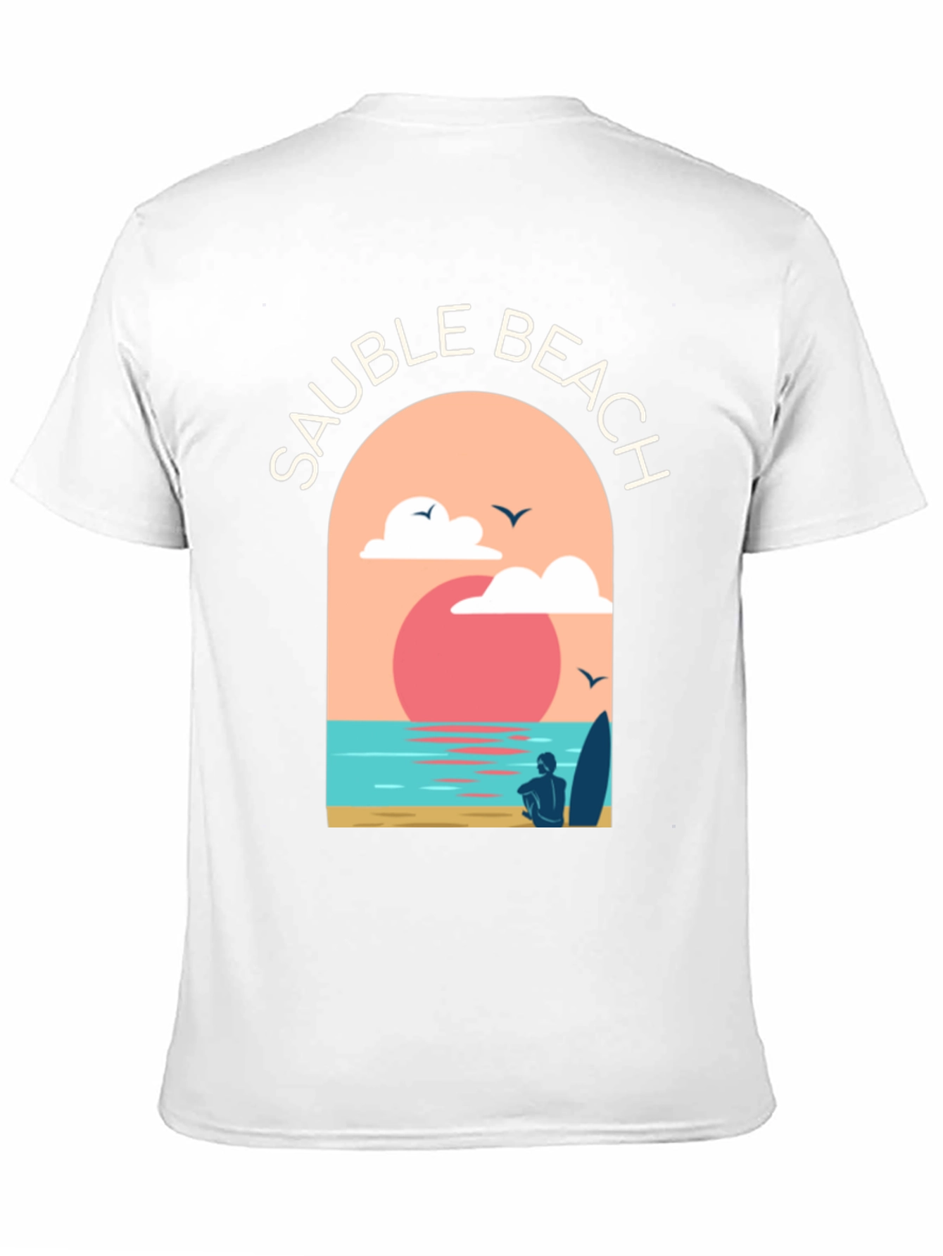 Sauble Beach Graphic Tee - Surfer Aesthetic Black T-Shirt