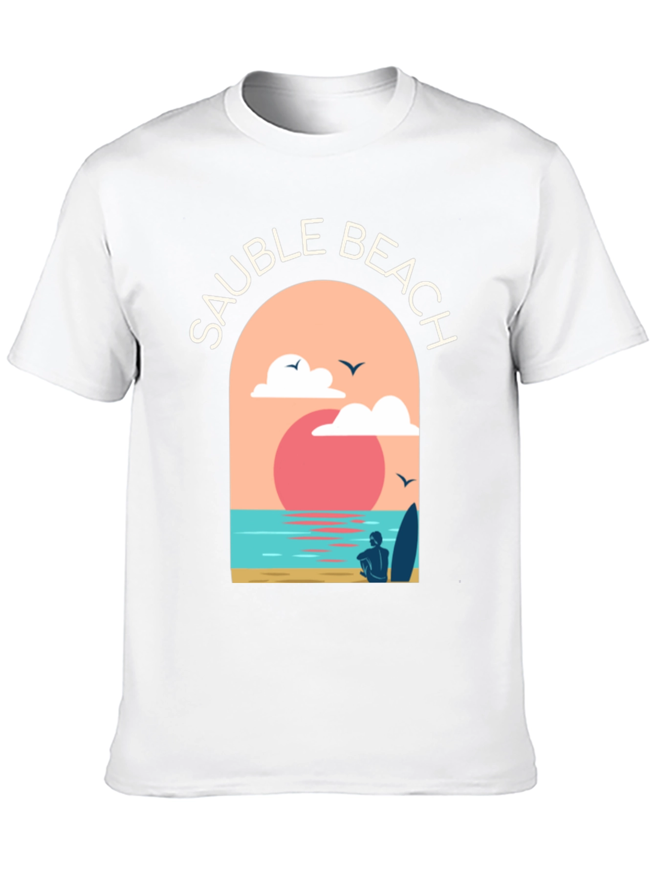 Sauble Beach Graphic Tee - Surfer Aesthetic Black T-Shirt